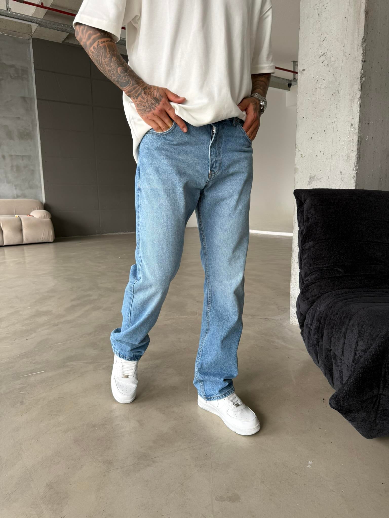 Basic Baggy Pantolon - Mavi