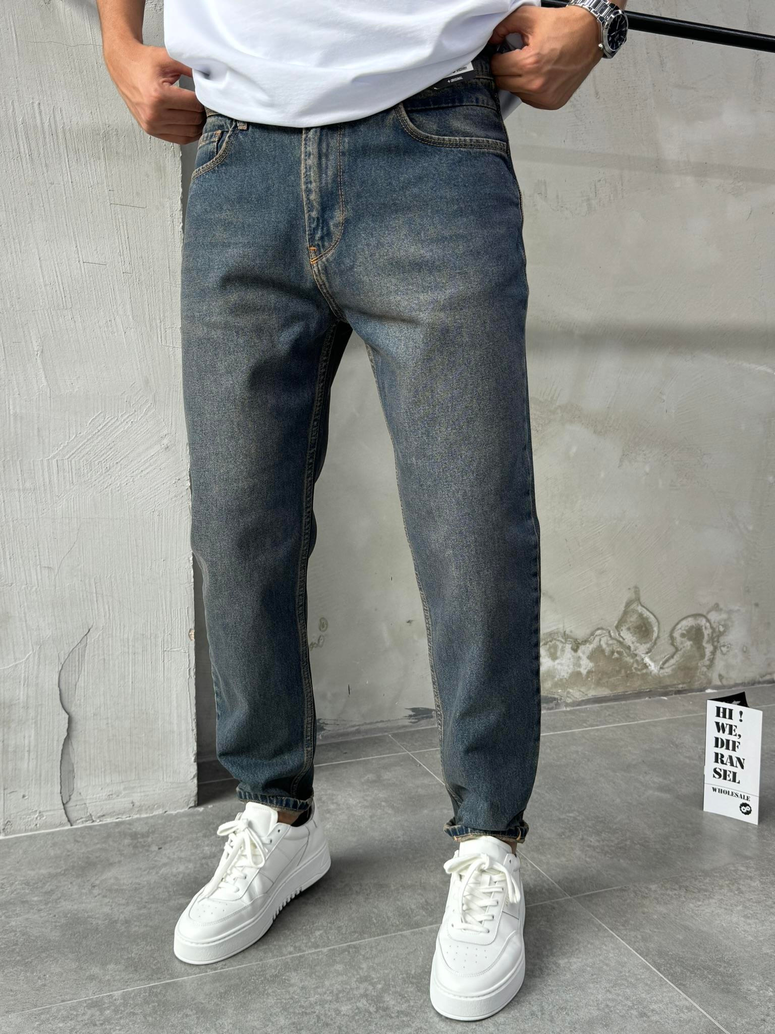 Basic Boyfriend Pantolon - İndigo Yıkamalı