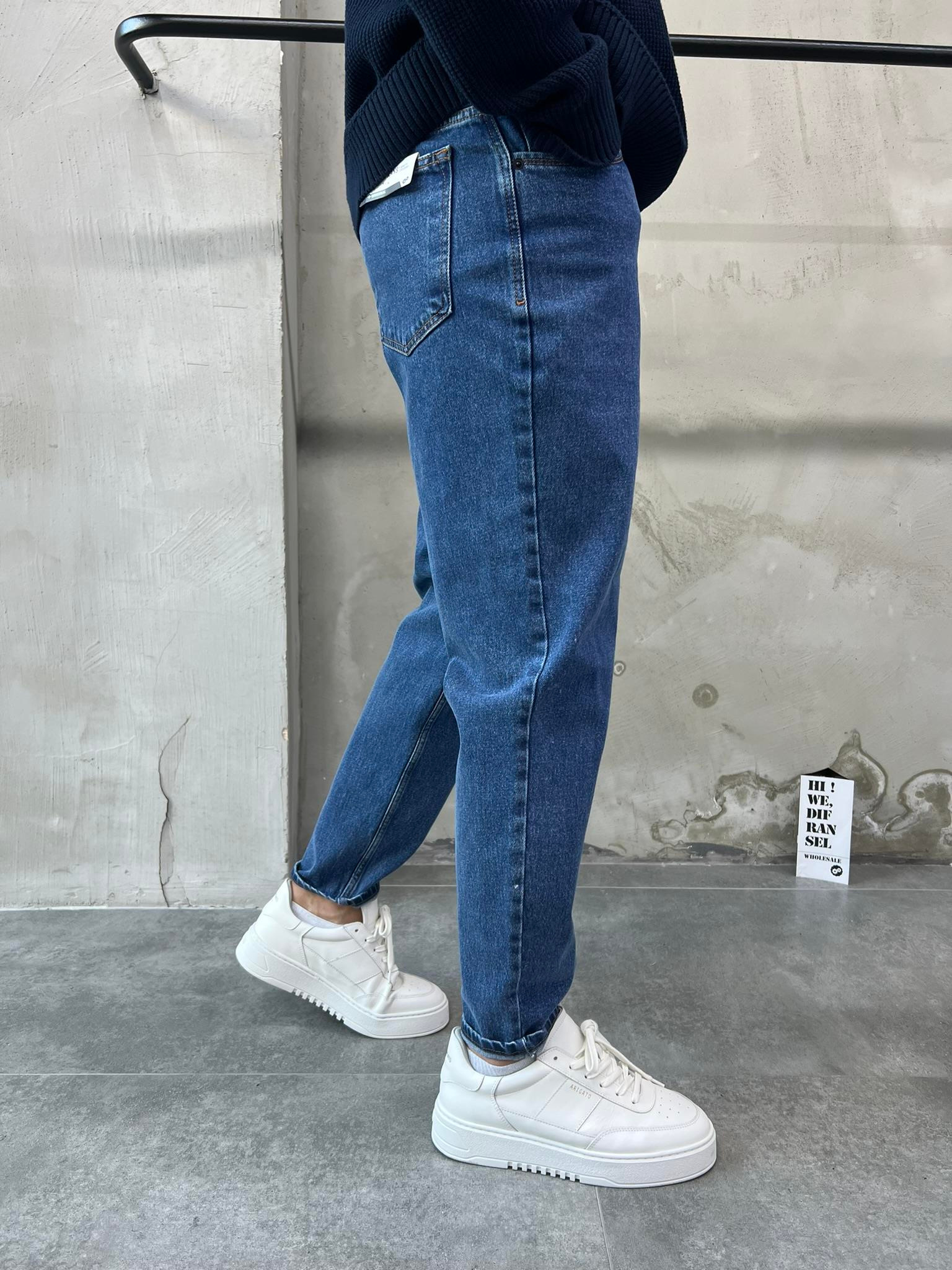 Basic Boyfriend Pantolon - Koyu Mavi