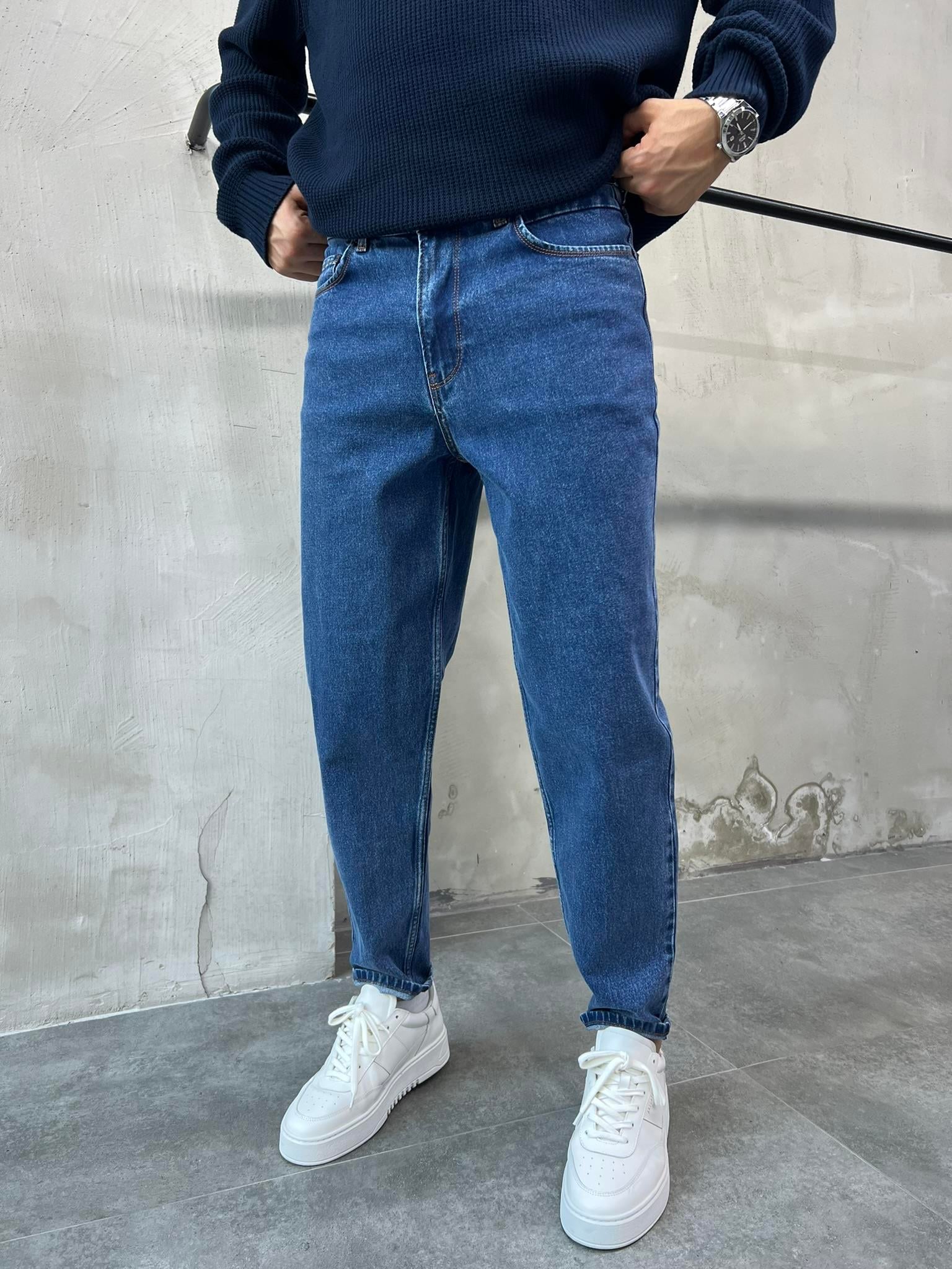 Basic Boyfriend Pantolon - Koyu Mavi