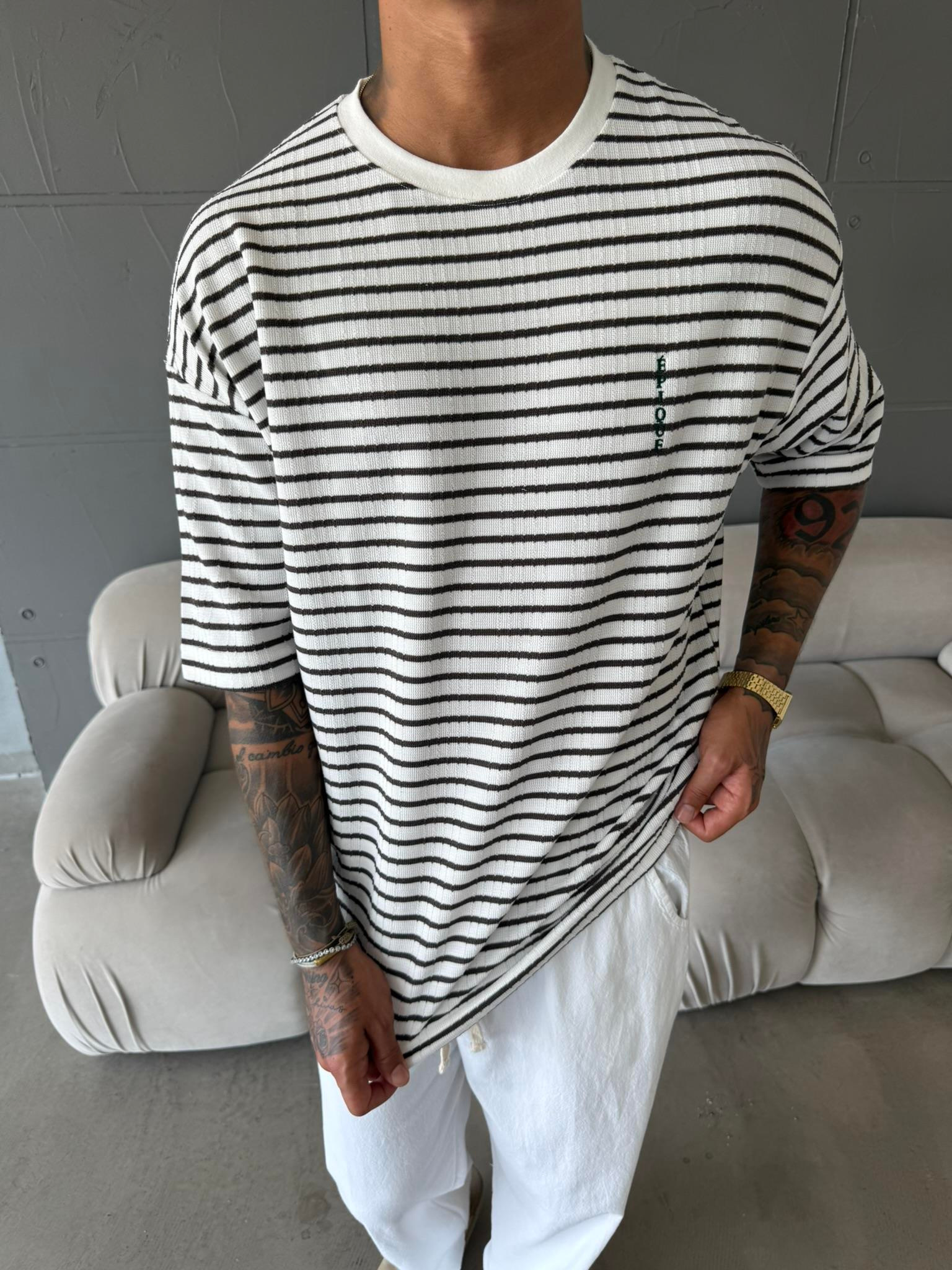 Basic Epıoue Nakışlı T-Shirt - Kahve