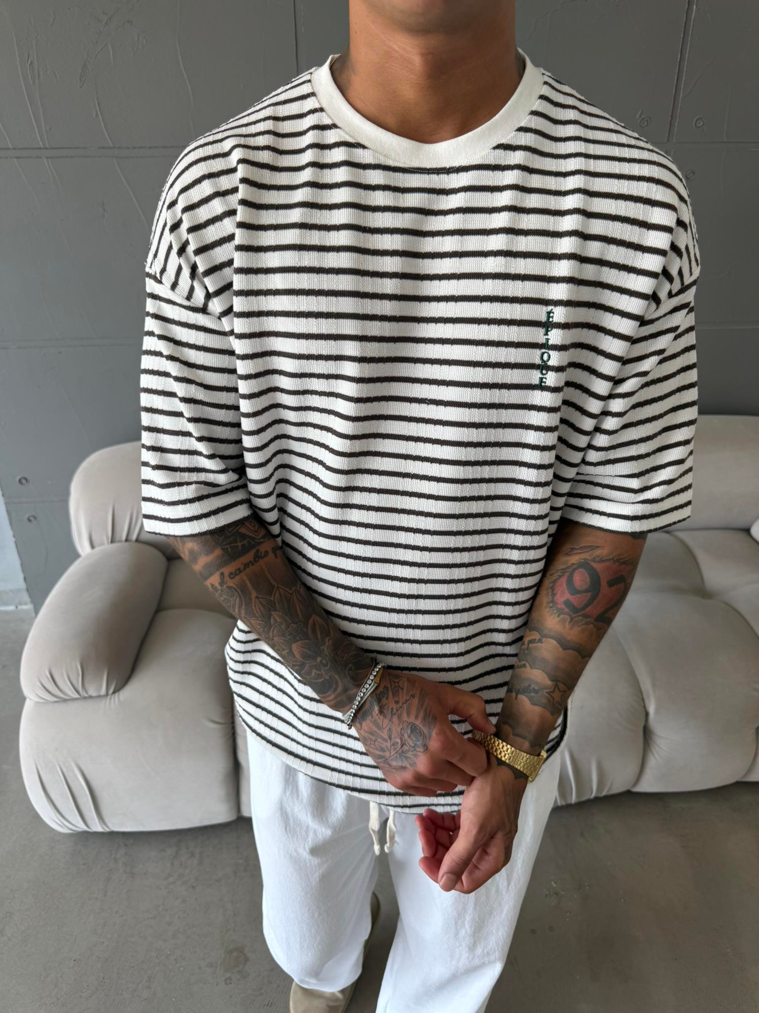 Basic Epıoue Nakışlı T-Shirt - Kahve