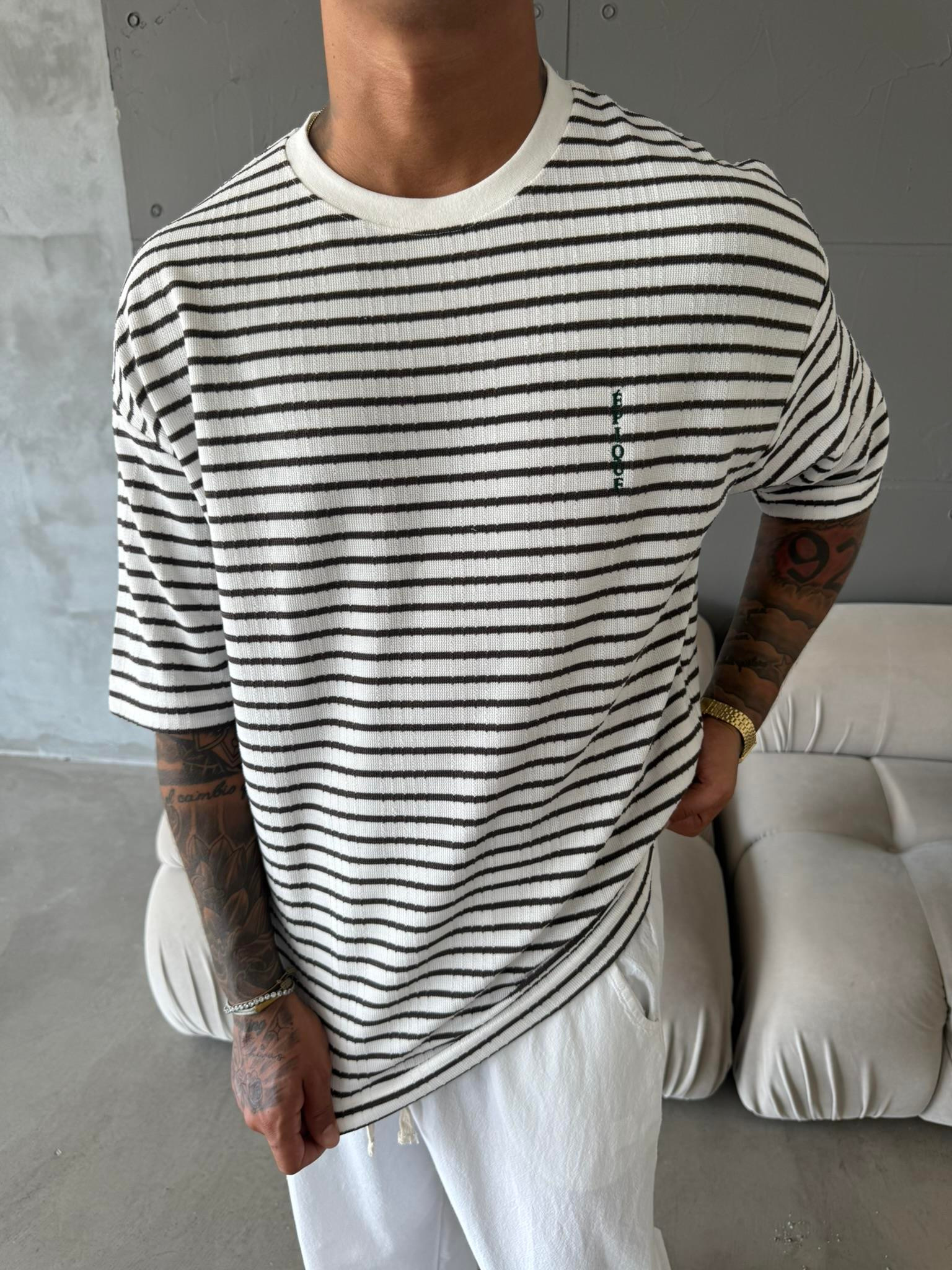 Basic Epıoue Nakışlı T-Shirt - Kahve