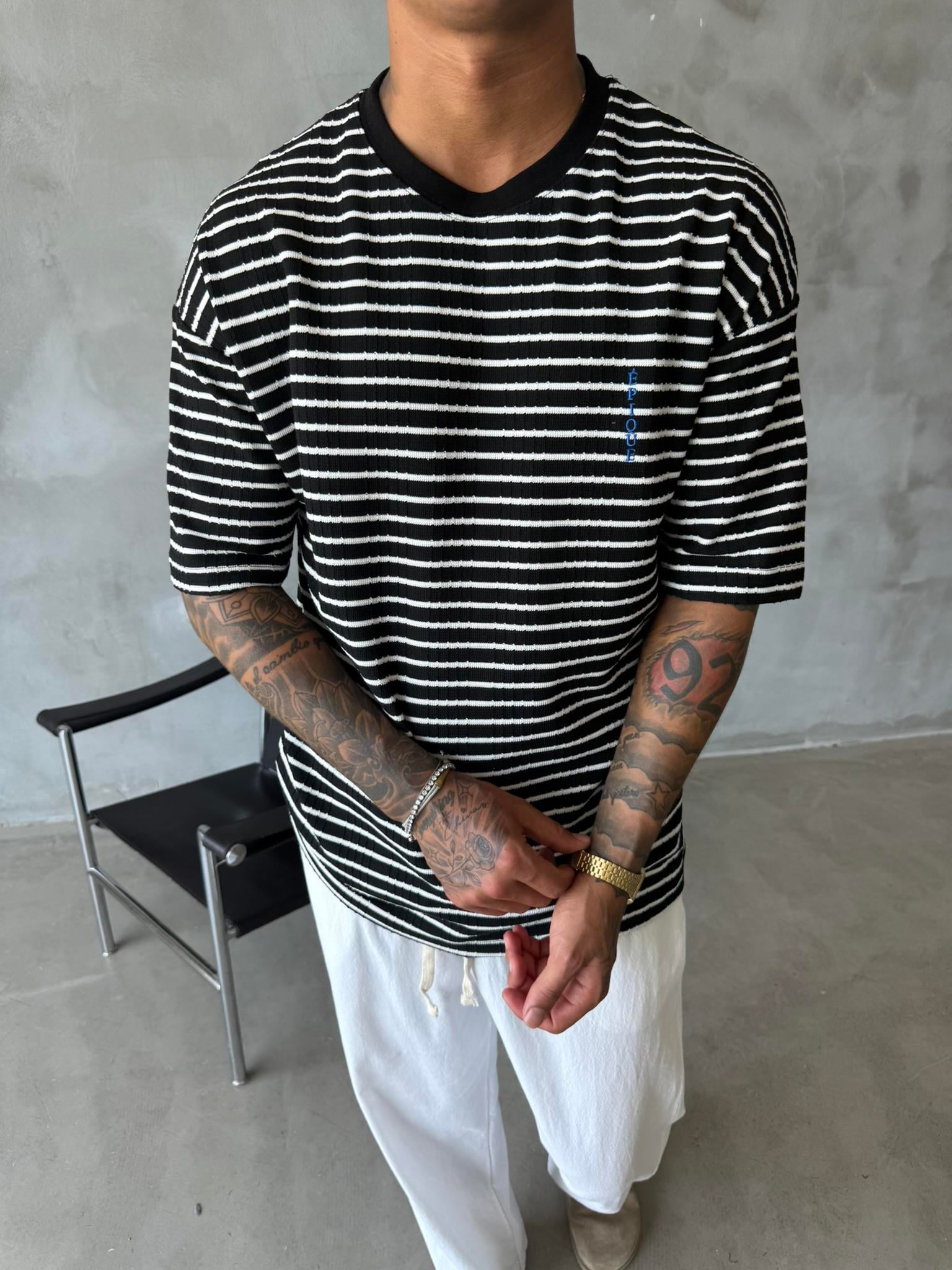 Basic Epıoue Nakışlı T-Shirt - Siyah