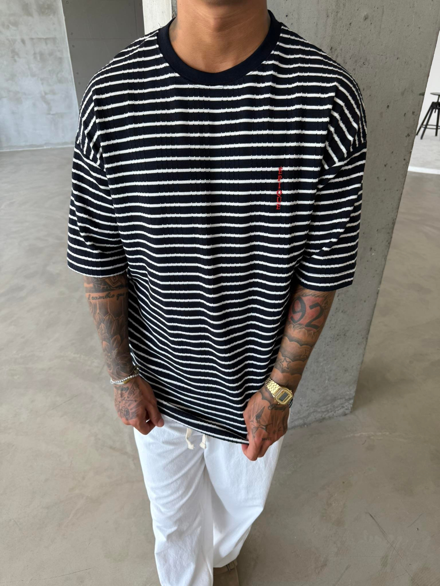 Basic Epıoue Nakışlı T-Shirt - Siyah