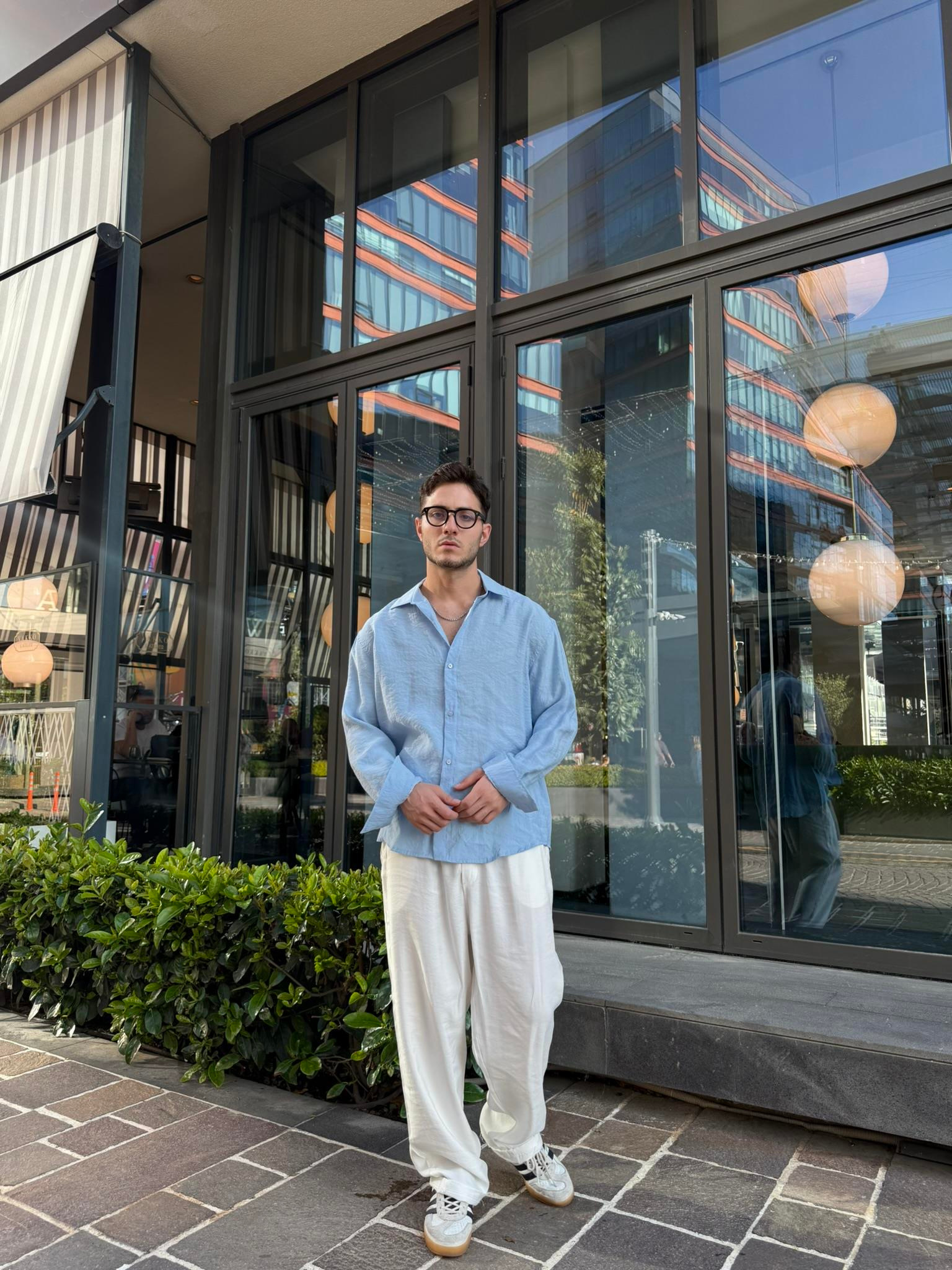 Basic Modal Kumaş Gömlek  - Mavi