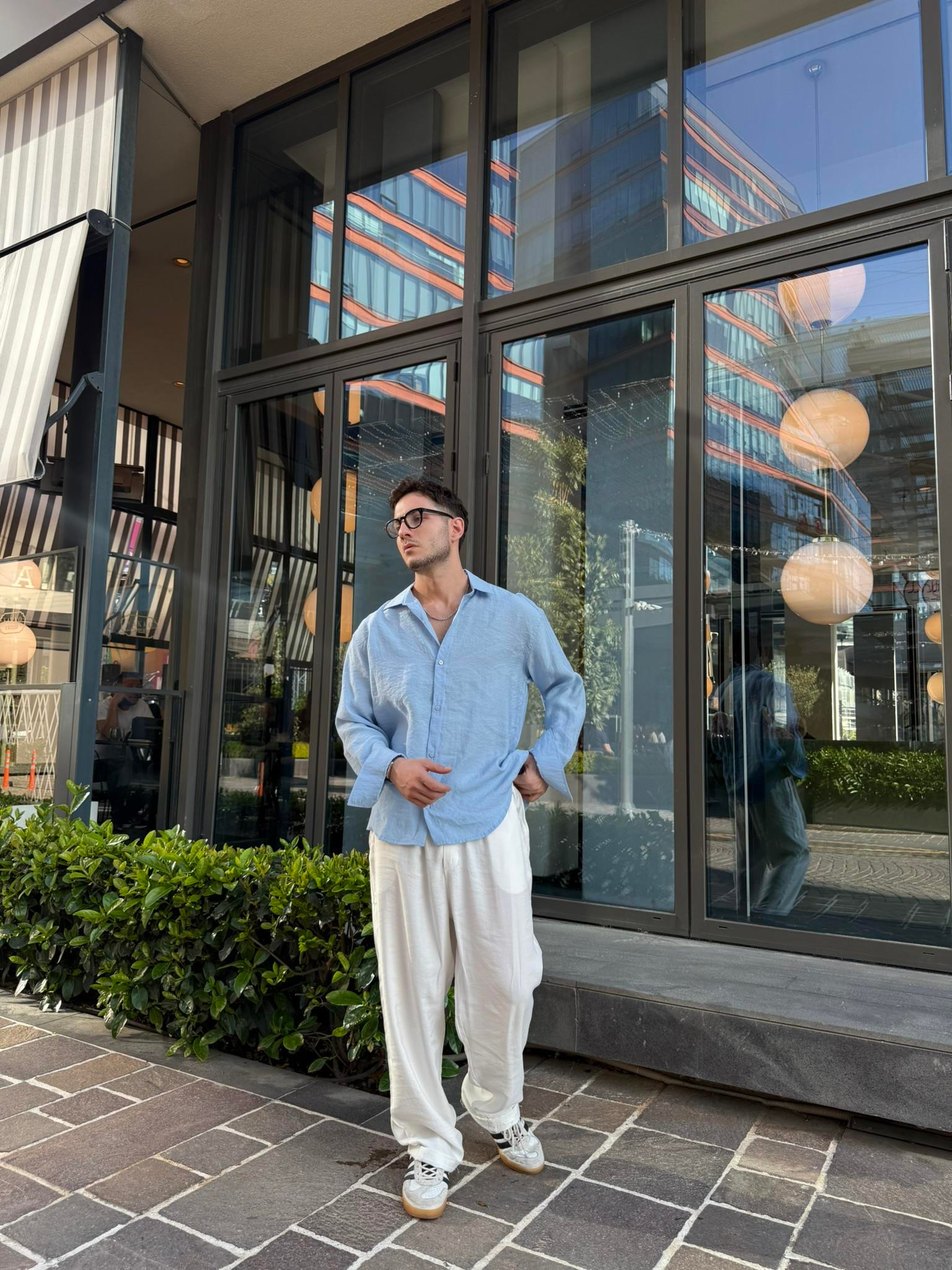 Basic Modal Kumaş Gömlek  - Mavi