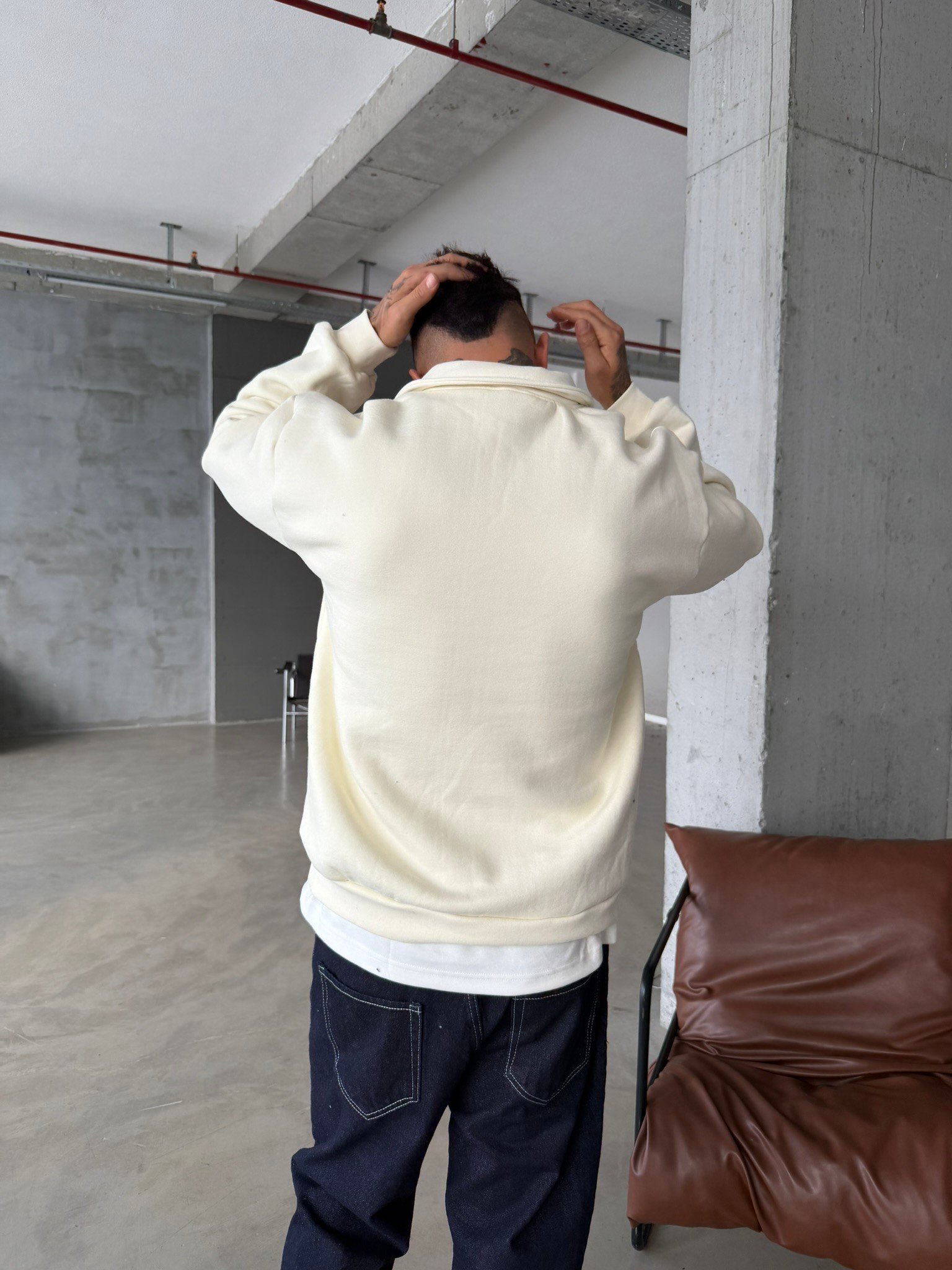 Basic  Pat Yaka Polo Sweat - Bej
