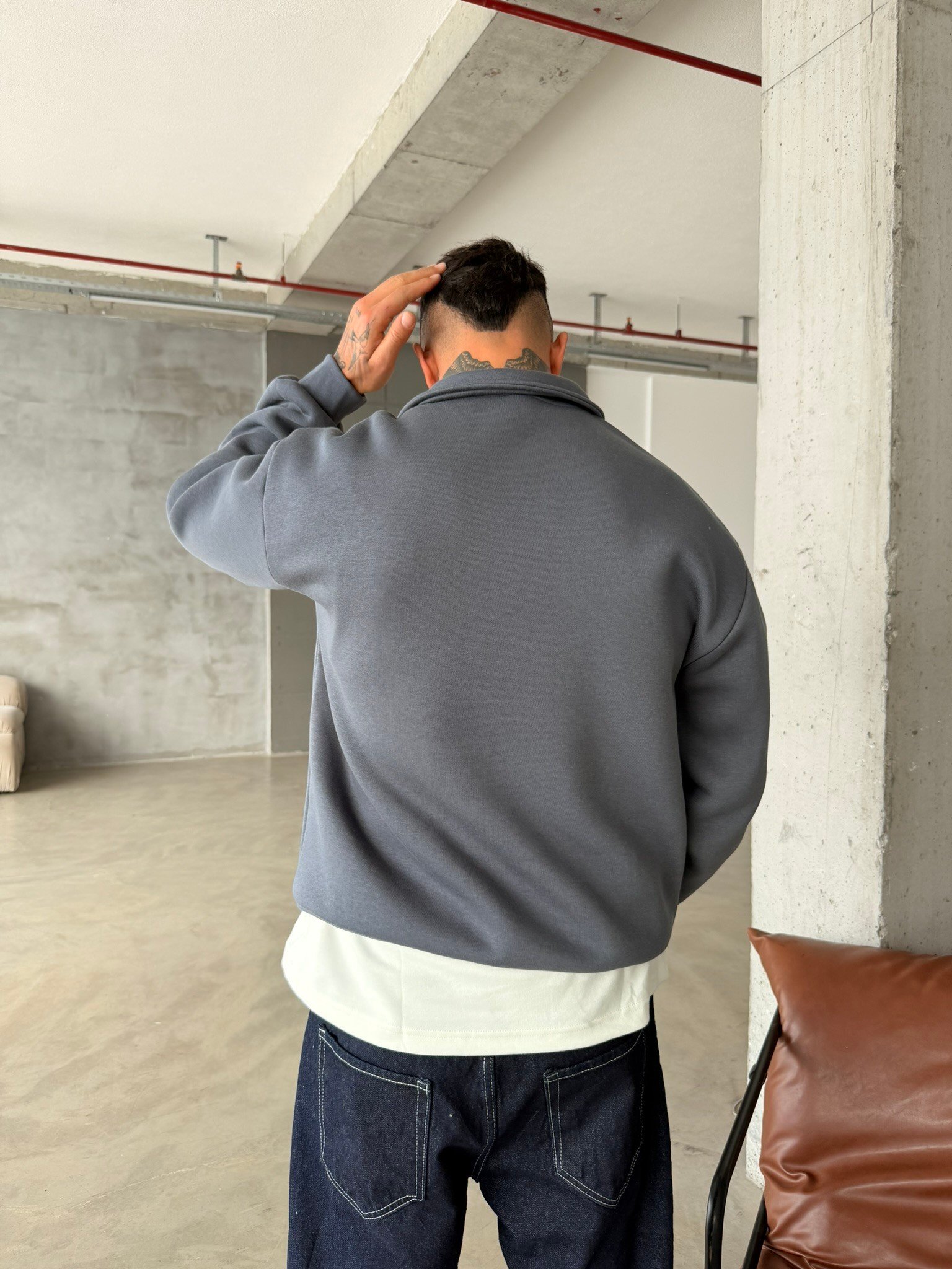 Basic  Pat Yaka Polo Sweat - Füme