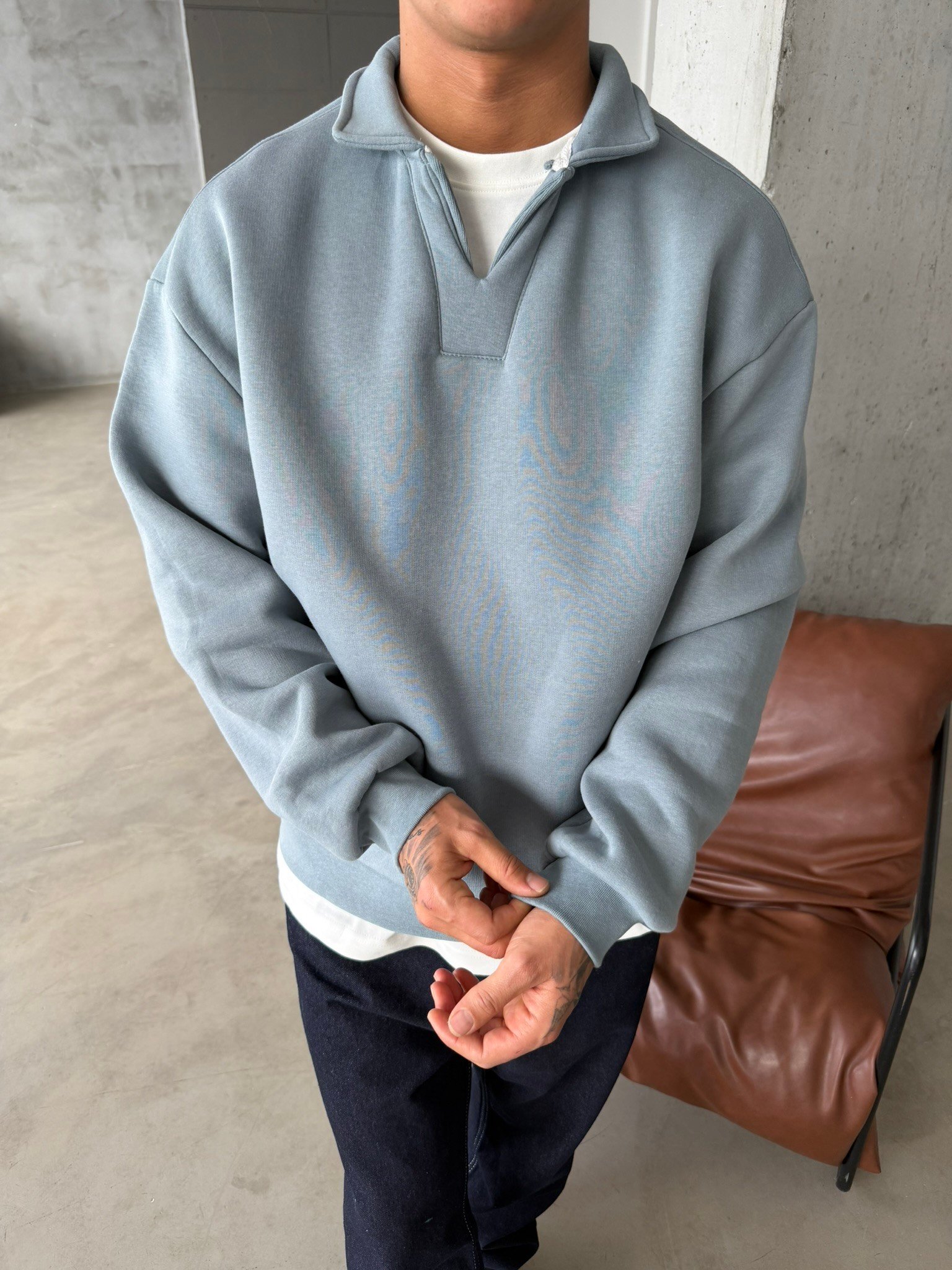 Basic  Pat Yaka Polo Sweat - P.Mavi