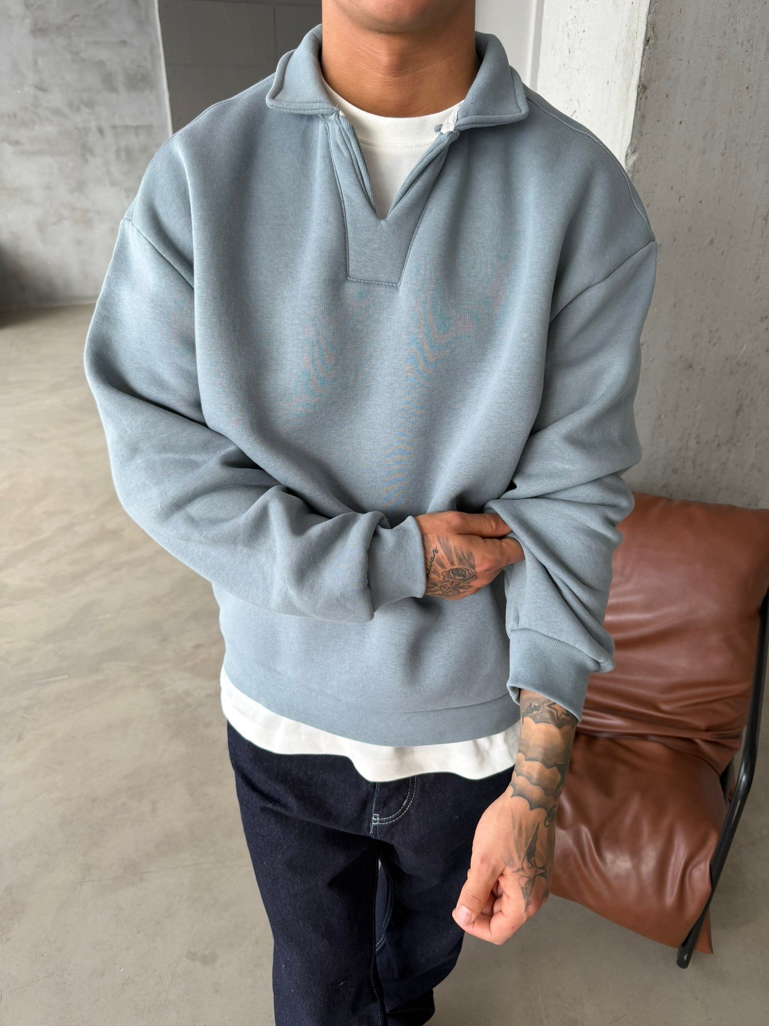 Basic  Pat Yaka Polo Sweat - P.Mavi