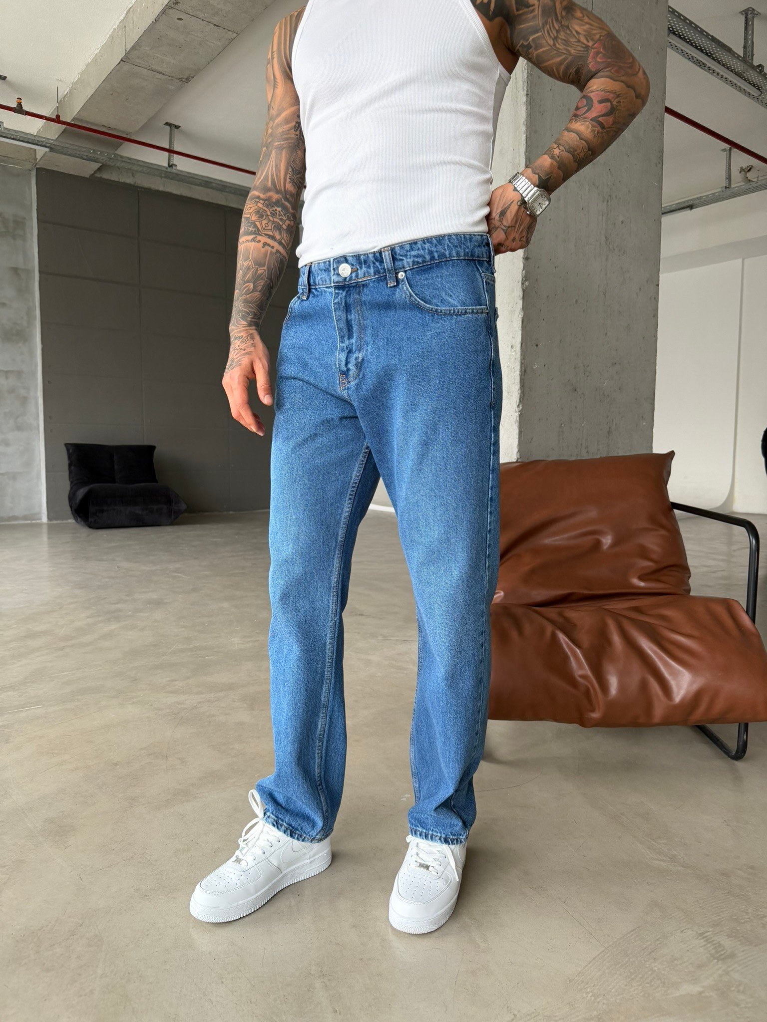 Basic Premium Auro Baggy Fit Pantolon - K. Mavi