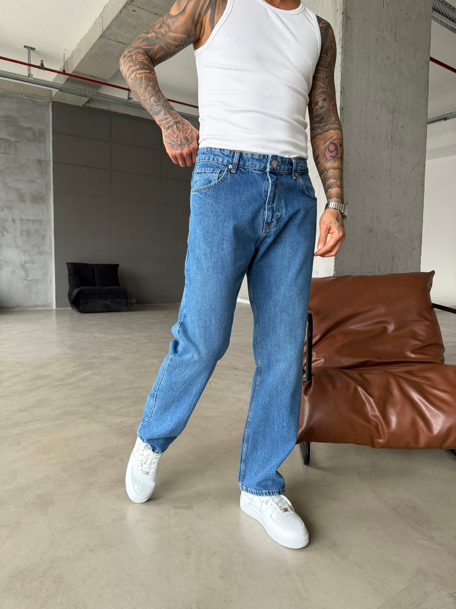 Basic Premium Auro Baggy Fit Pantolon - K. Mavi