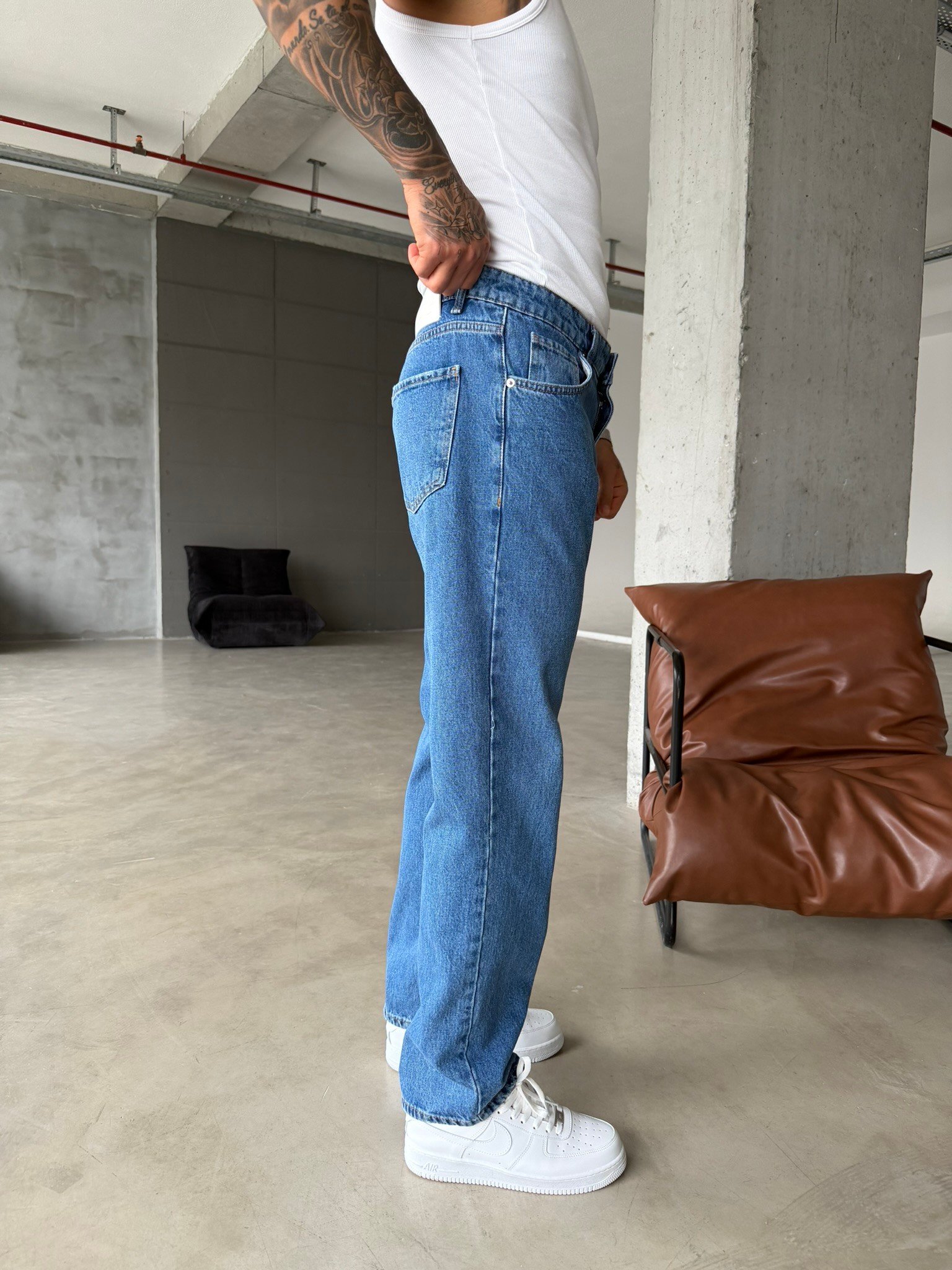 Basic Premium Auro Baggy Fit Pantolon - K. Mavi