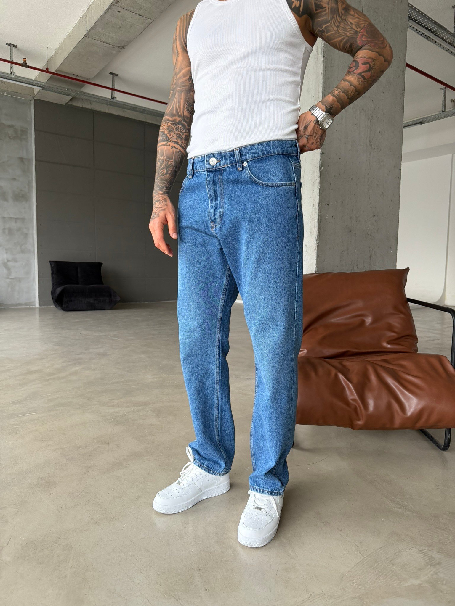 Basic Premium Auro Baggy Fit Pantolon - K. Mavi