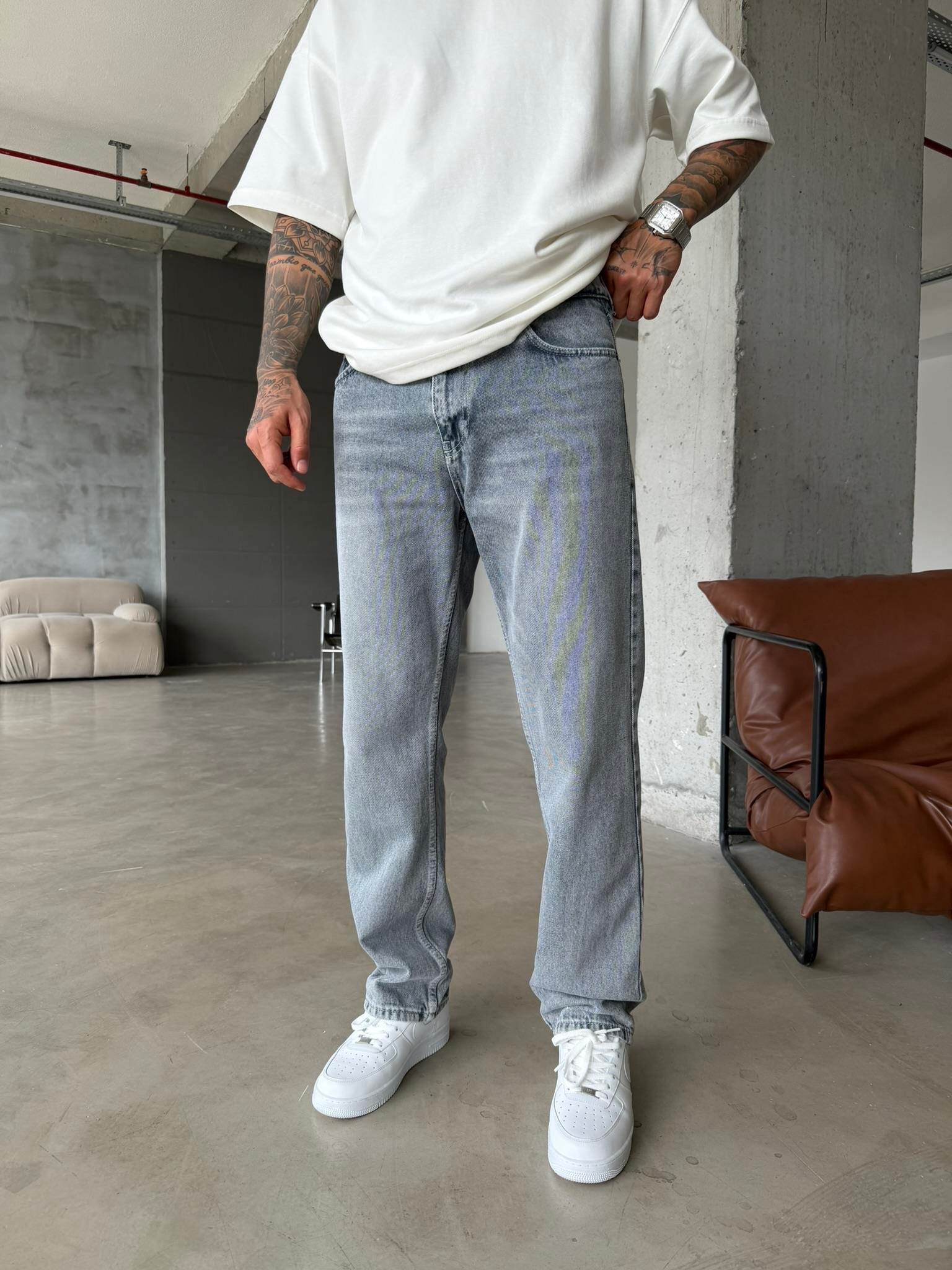 Basic Premium Baggy Pantolon - Gri