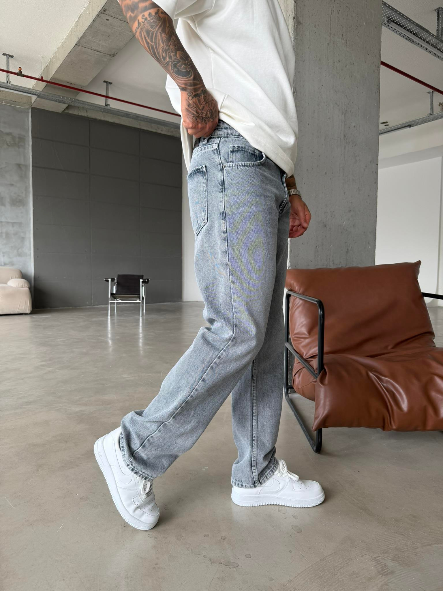 Basic Premium Baggy Pantolon - Gri