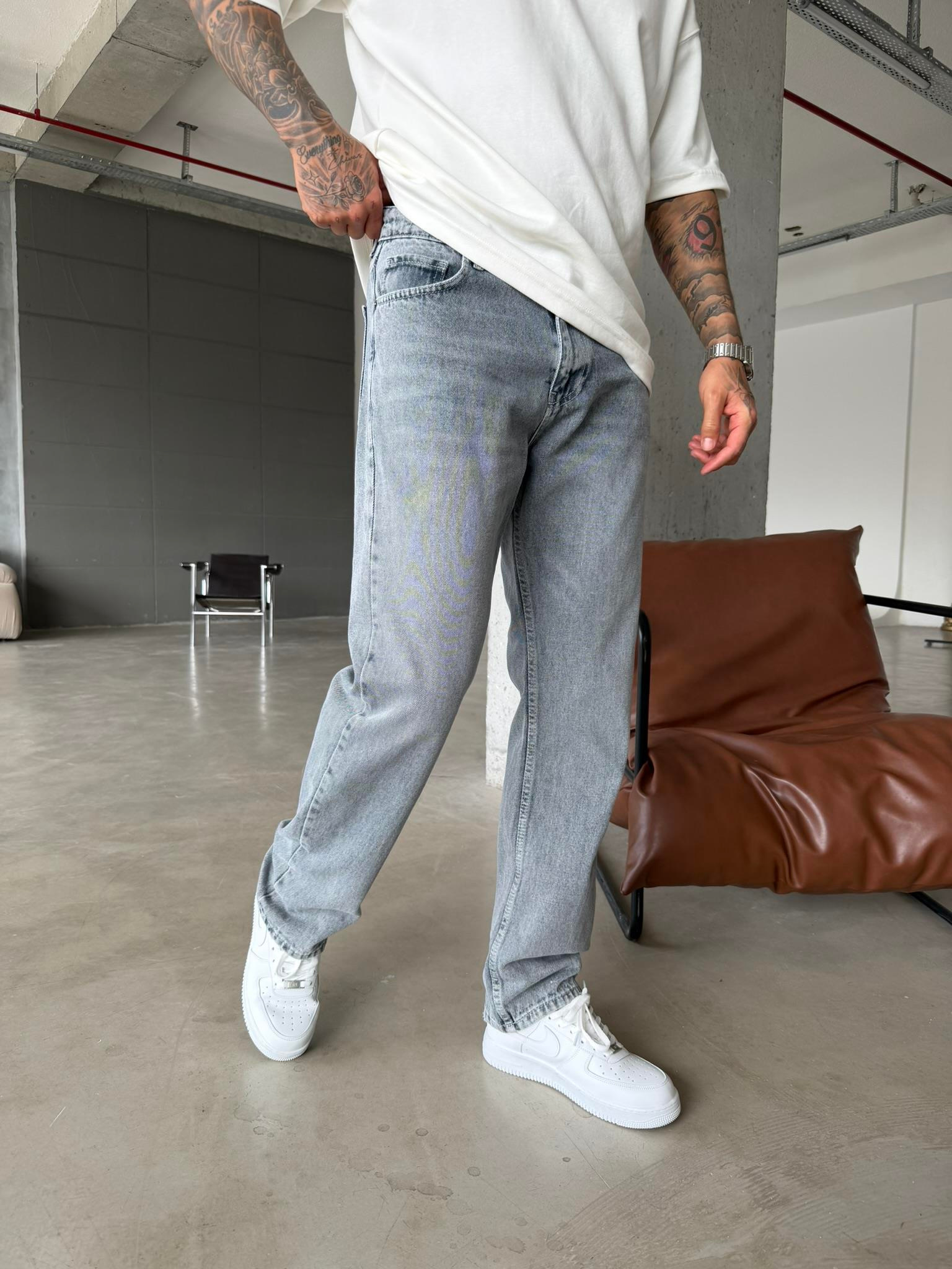 Basic Premium Baggy Pantolon - Gri