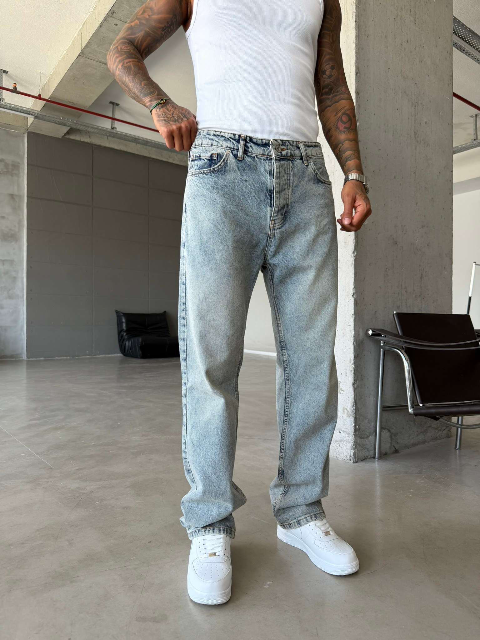 Basic Premium Baggy Pantolon-İndigo