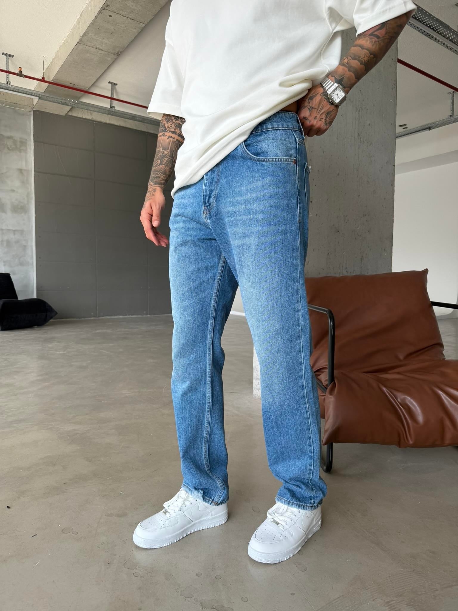 Basic Premium Baggy Pantolon - Mavi