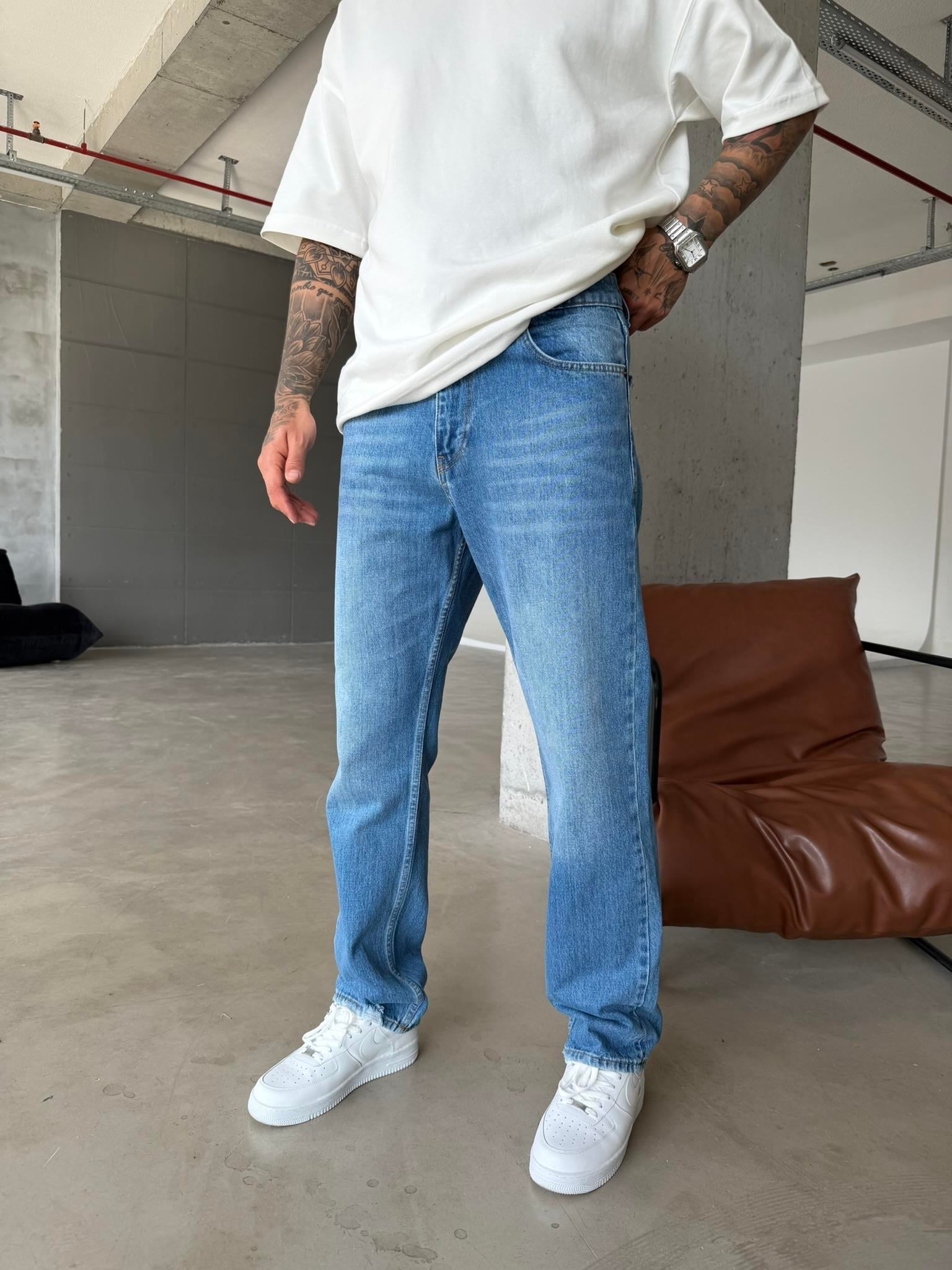 Basic Premium Baggy Pantolon - Mavi