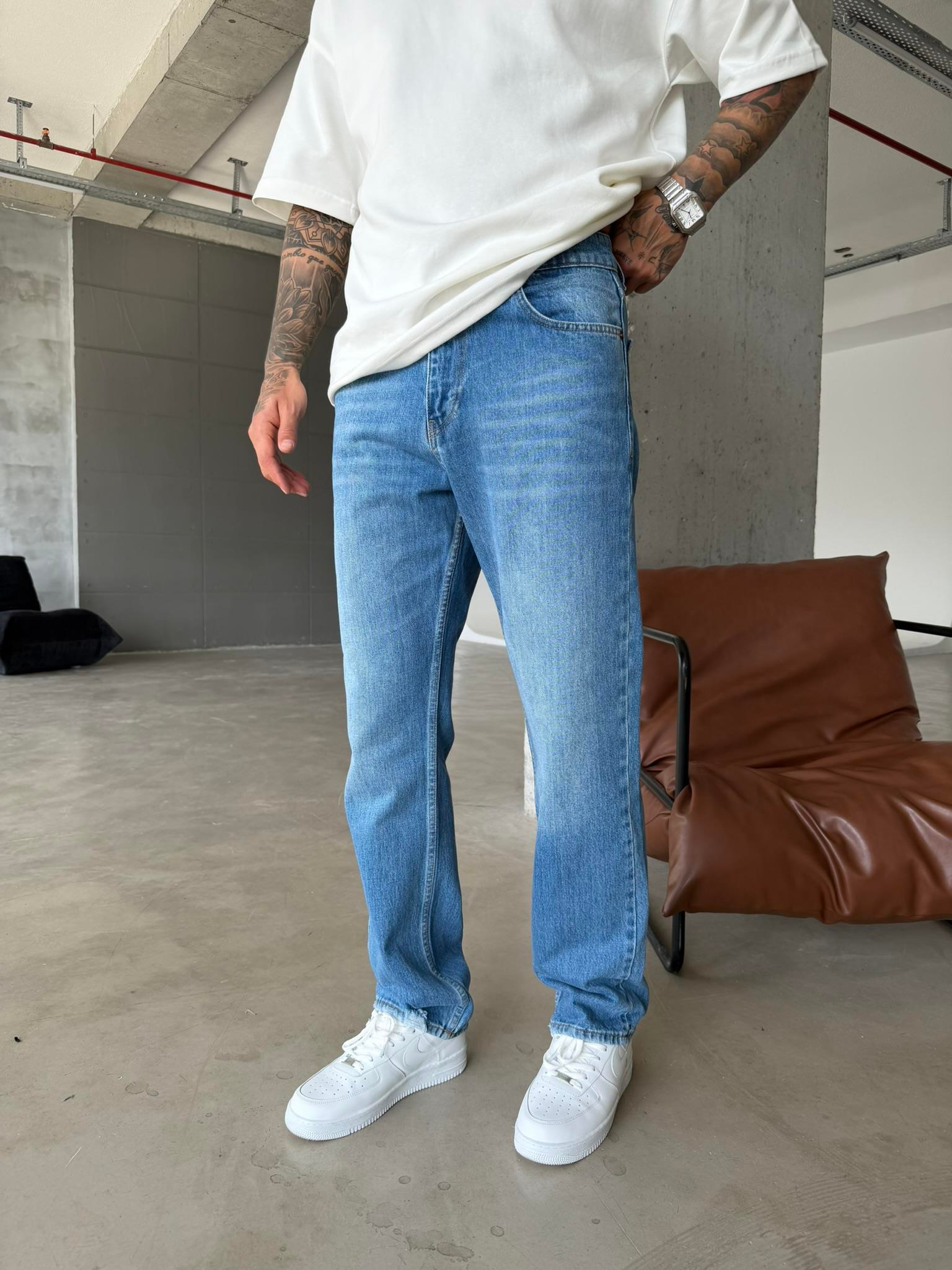 Basic Premium Baggy Pantolon - Mavi