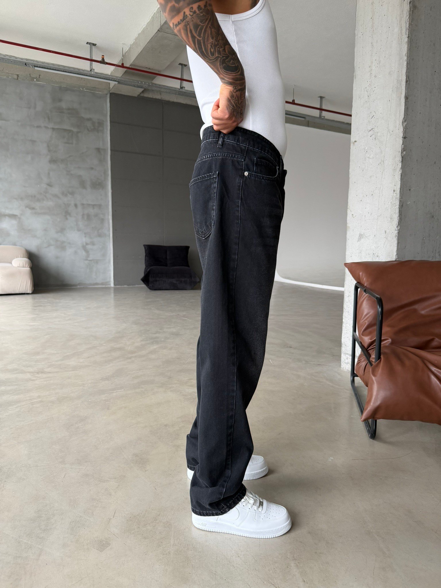 Basic Premium Baggy Pantolon - Siyah