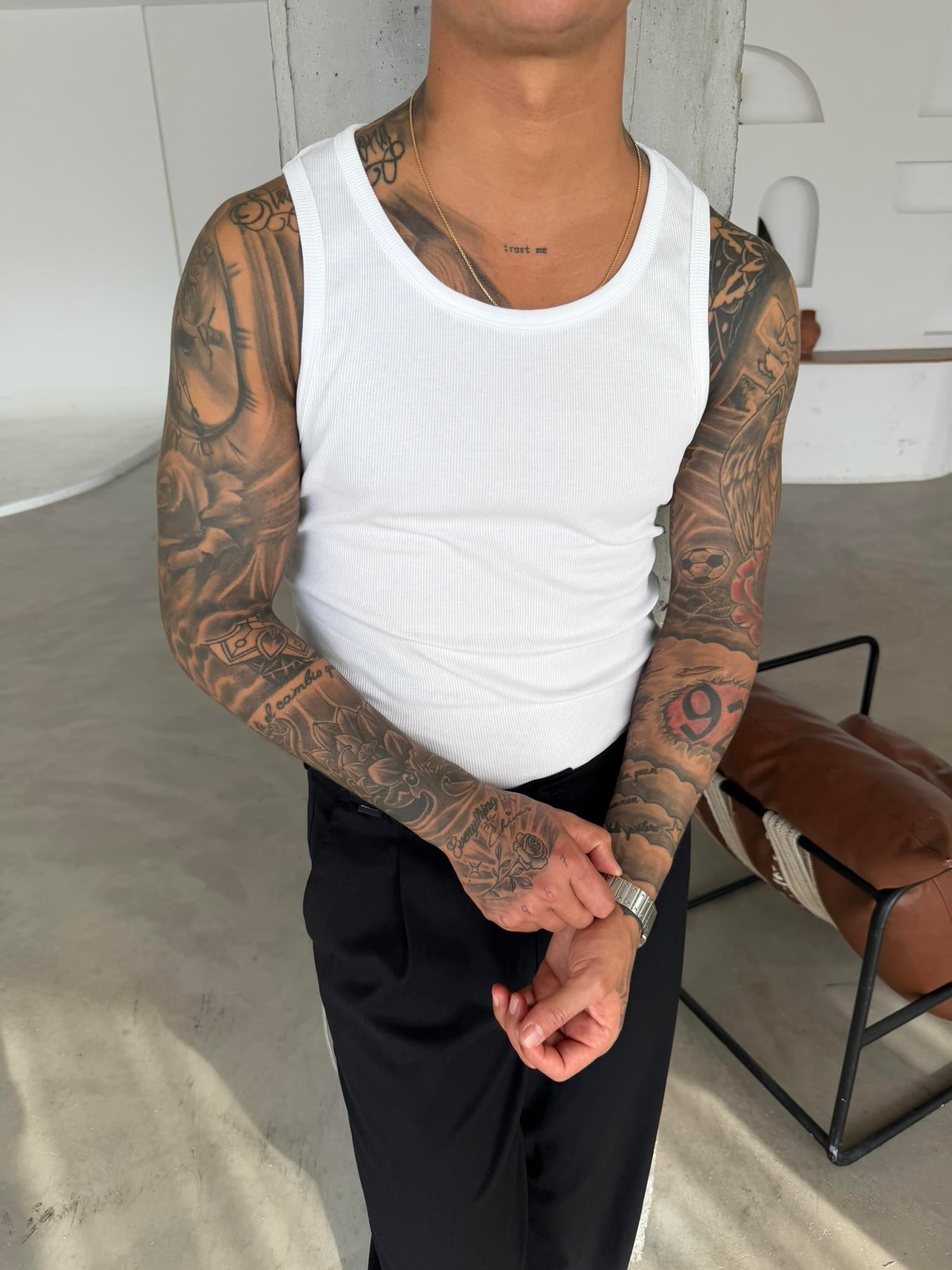 Basic Premium fitilli Atlet - Beyaz