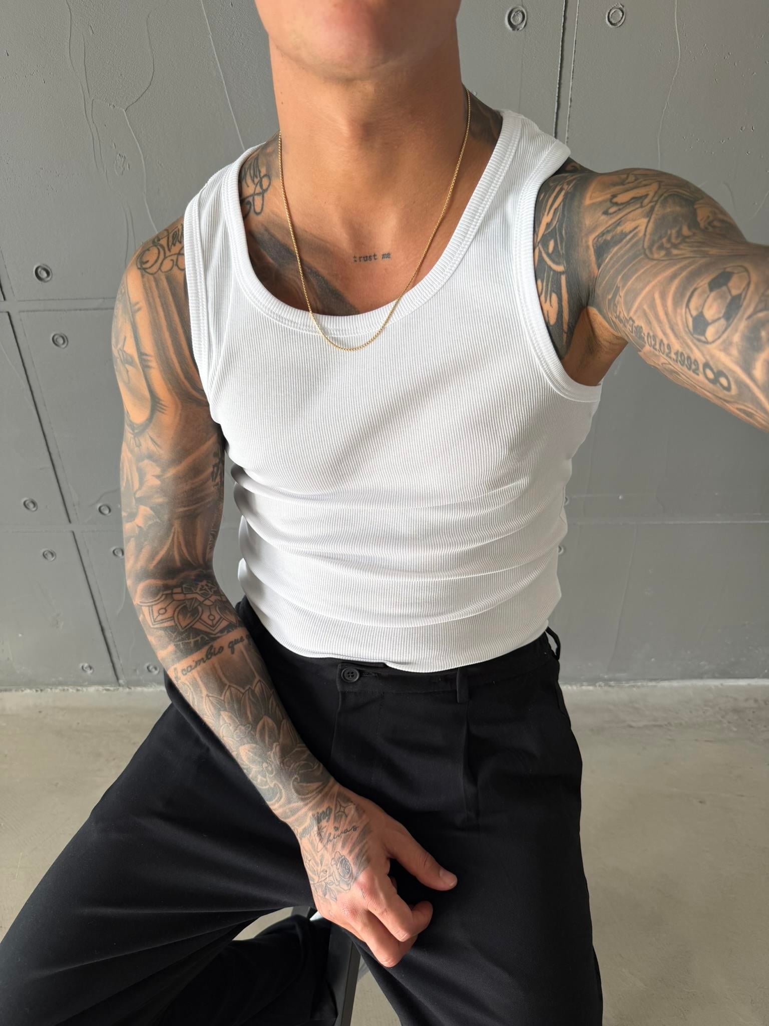 Basic Premium fitilli Atlet - Beyaz