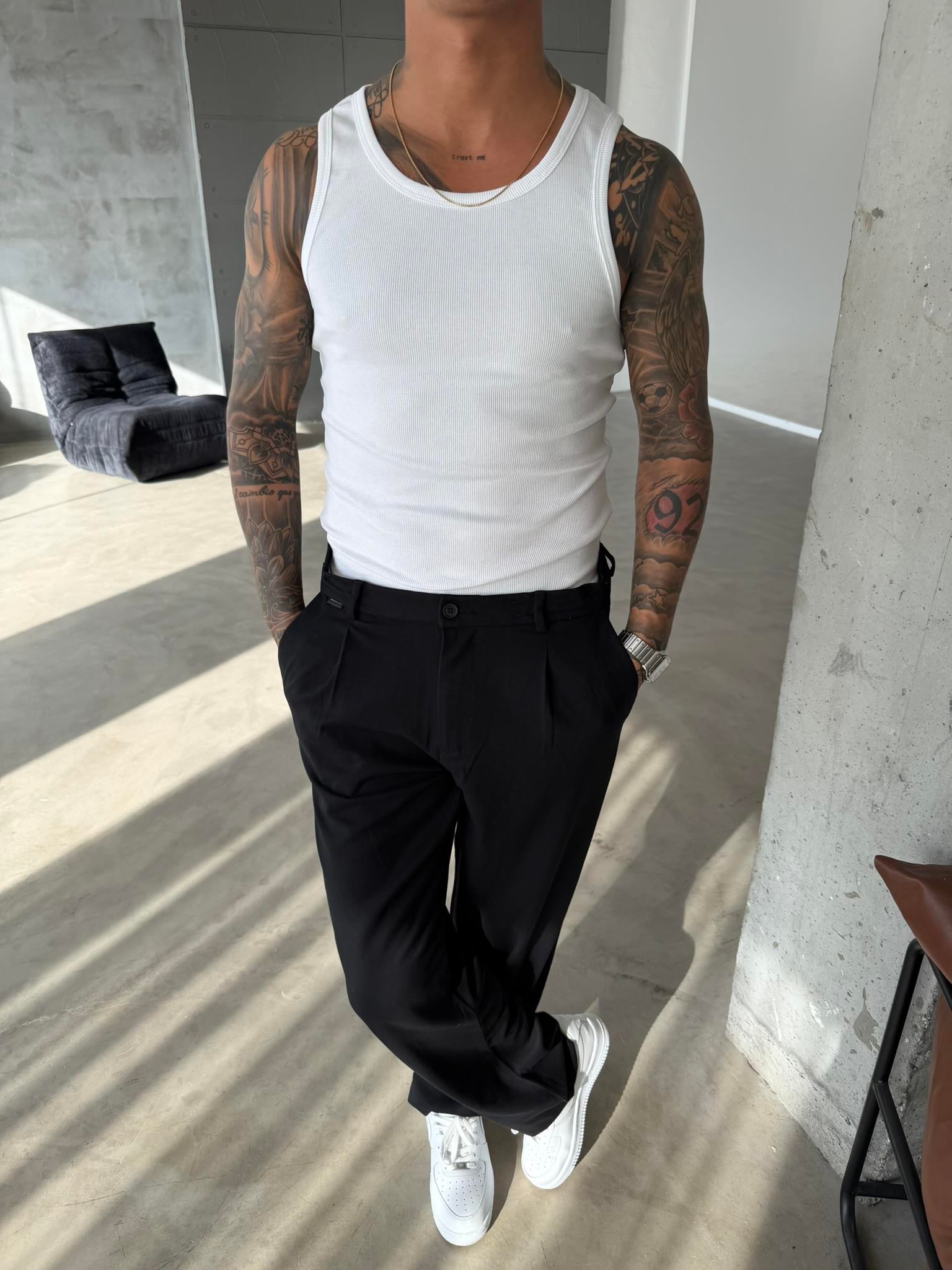 Basic Premium fitilli Atlet - Beyaz