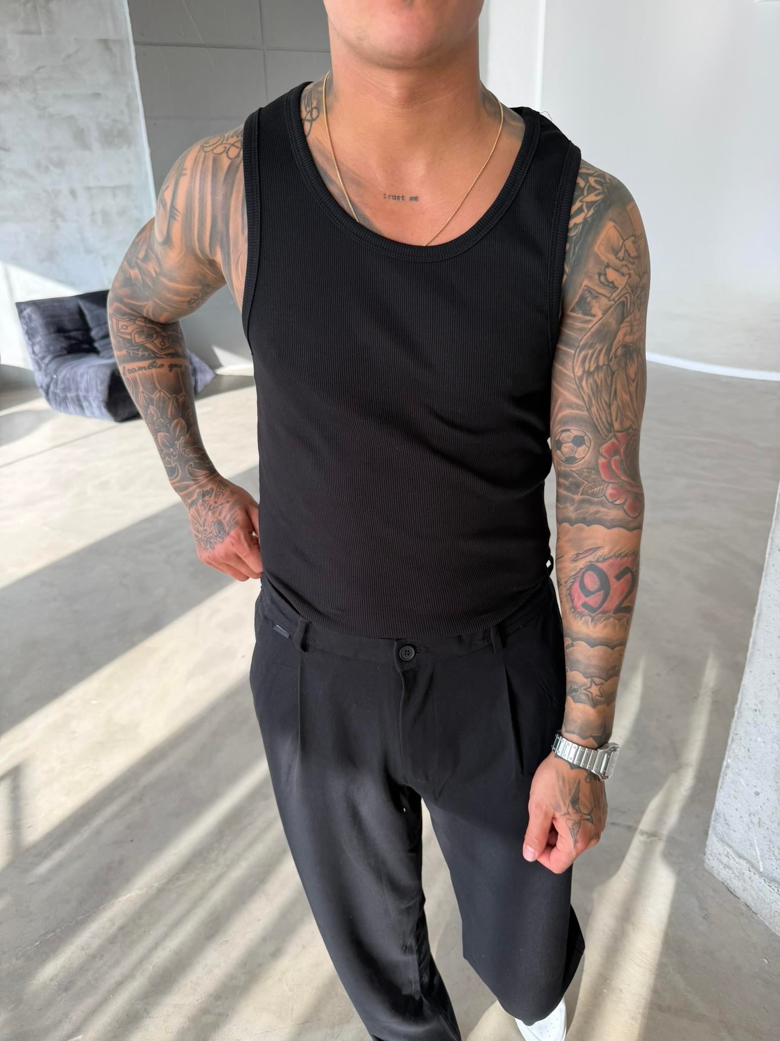 Basic Premium fitilli Atlet - Siyah