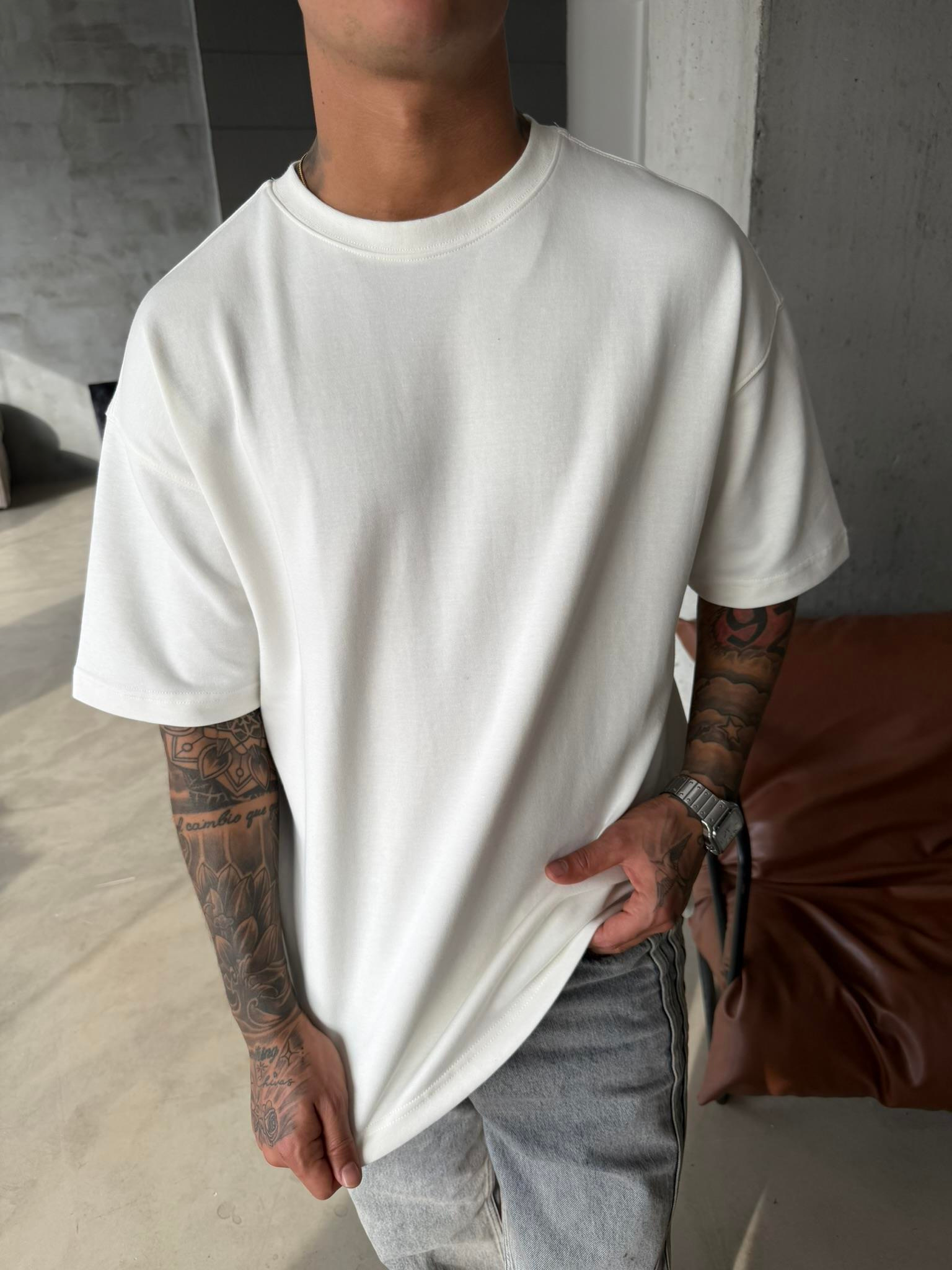 Basic Premium Oversize T-Shirt - Beyaz