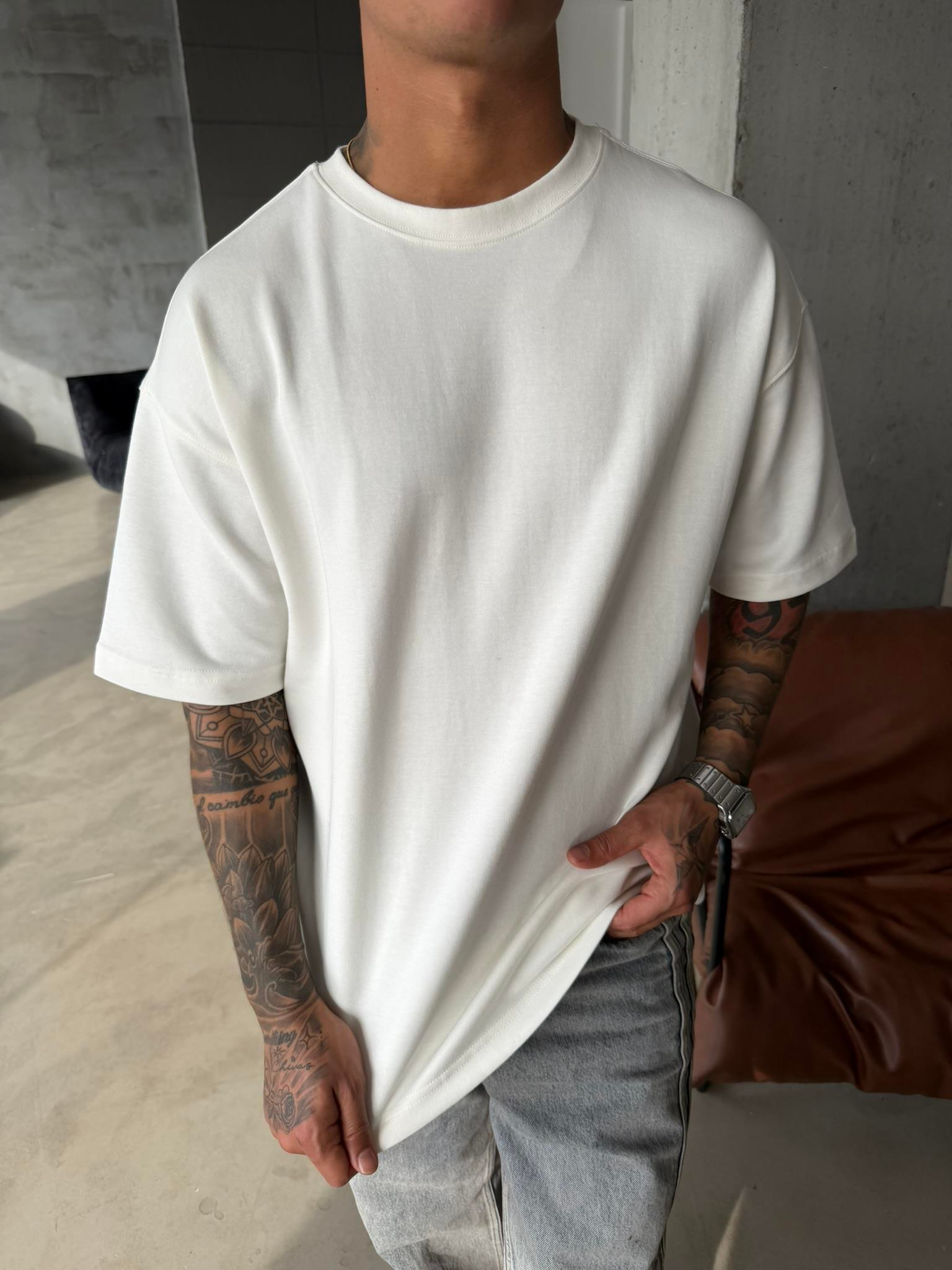 Basic Premium Oversize T-Shirt - Beyaz