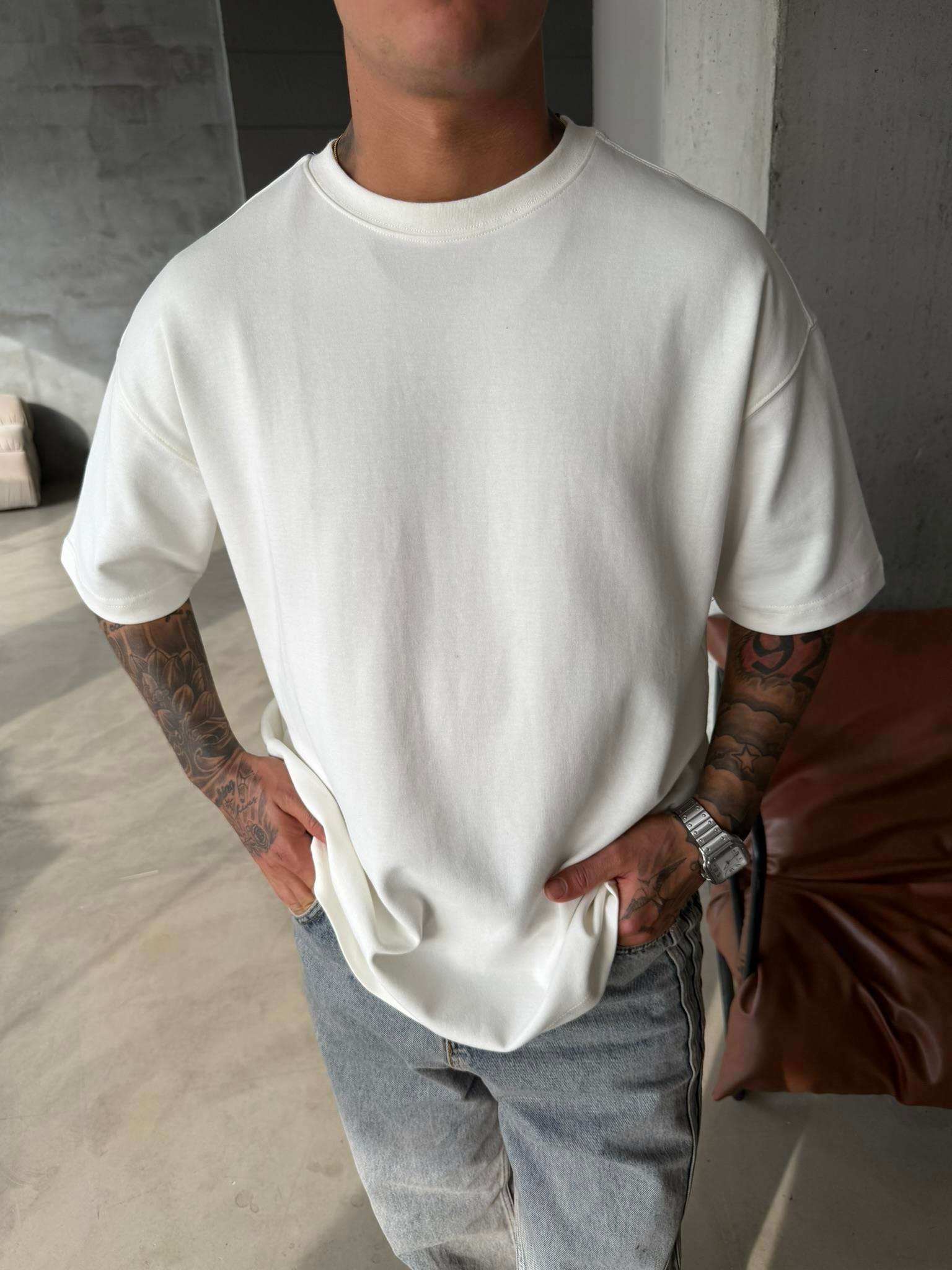 Basic Premium Oversize T-Shirt - Beyaz