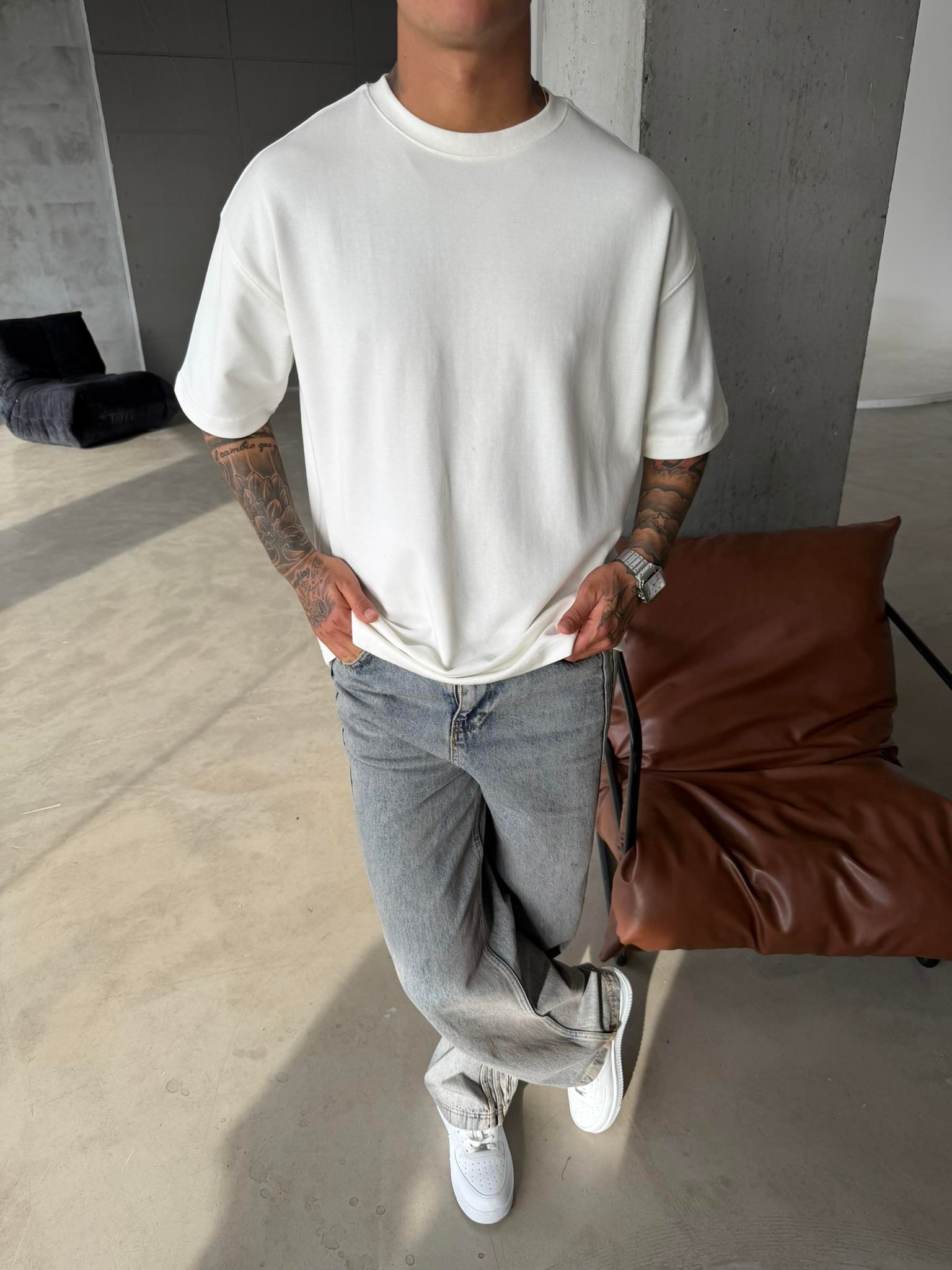 Basic Premium Oversize T-Shirt - Beyaz