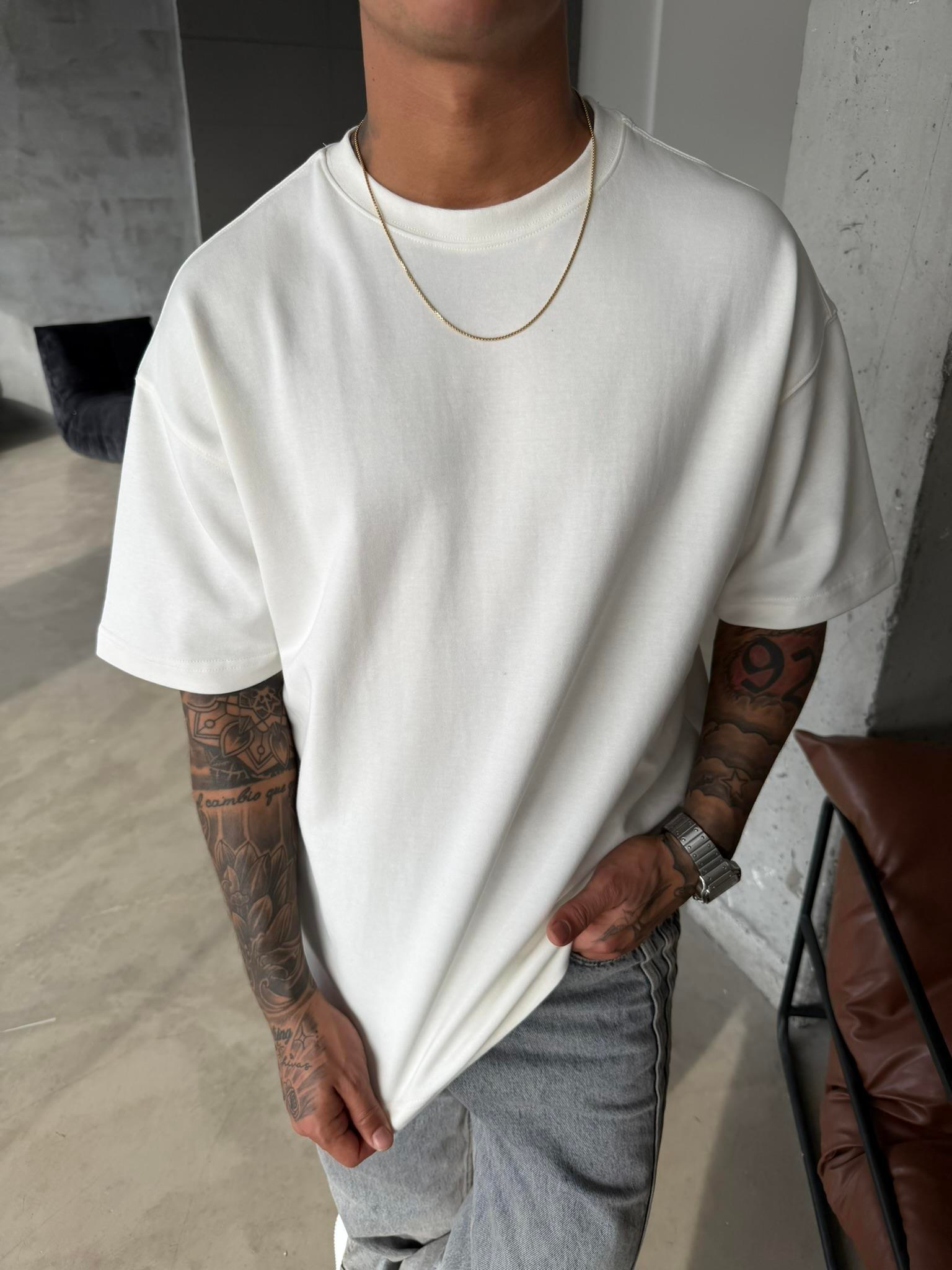 Basic Premium Oversize T-Shirt - Beyaz