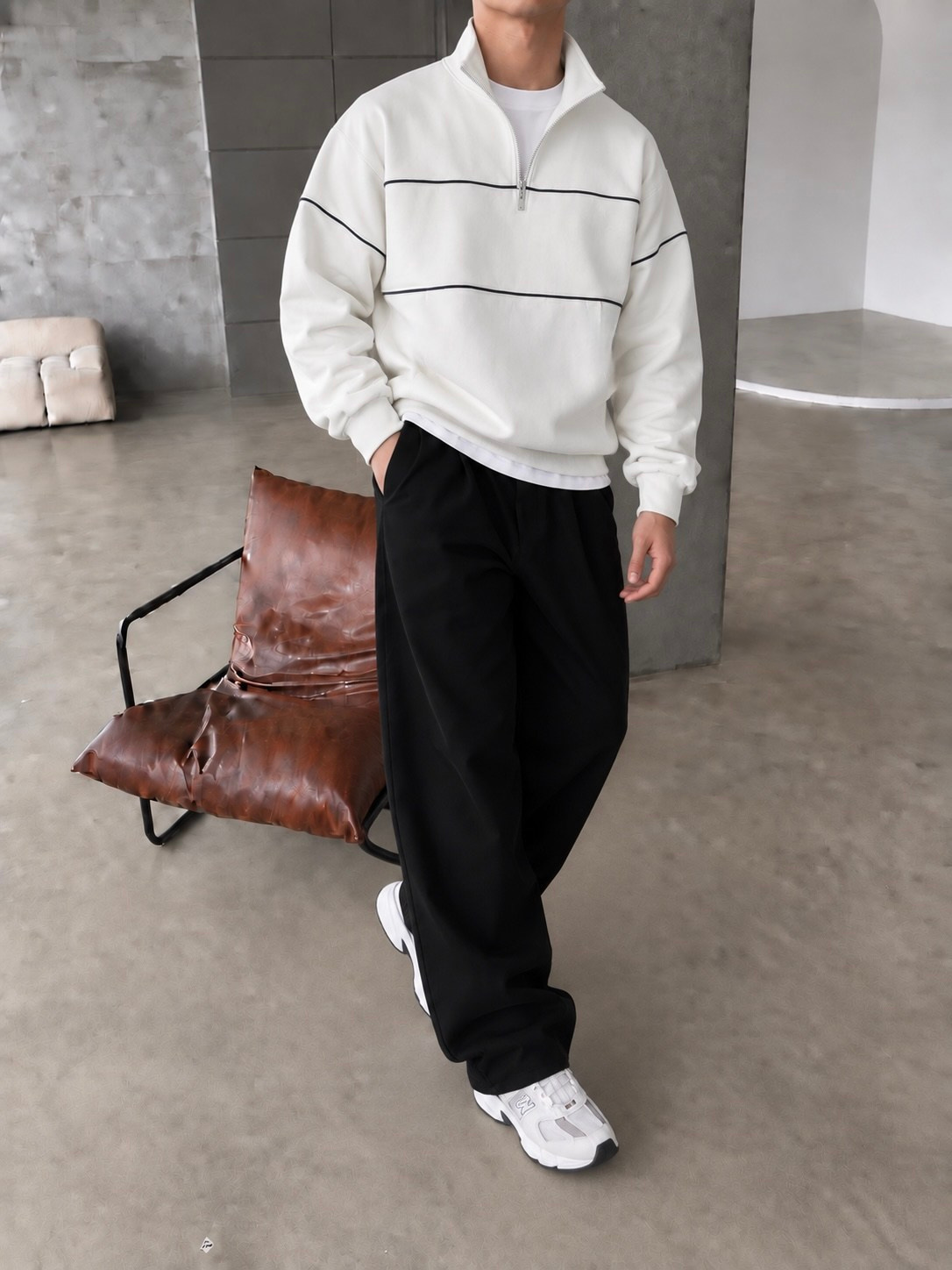 Basic Premium Yarım Fermuar Sweat
