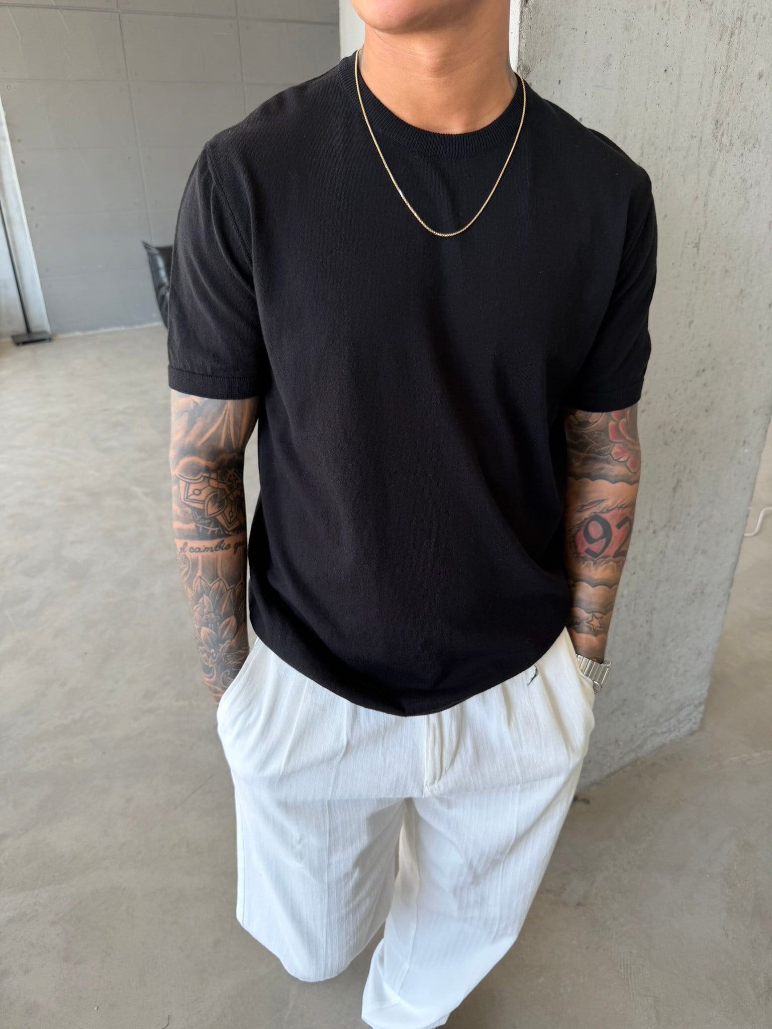 Basic Triko T-Shirt - Siyah