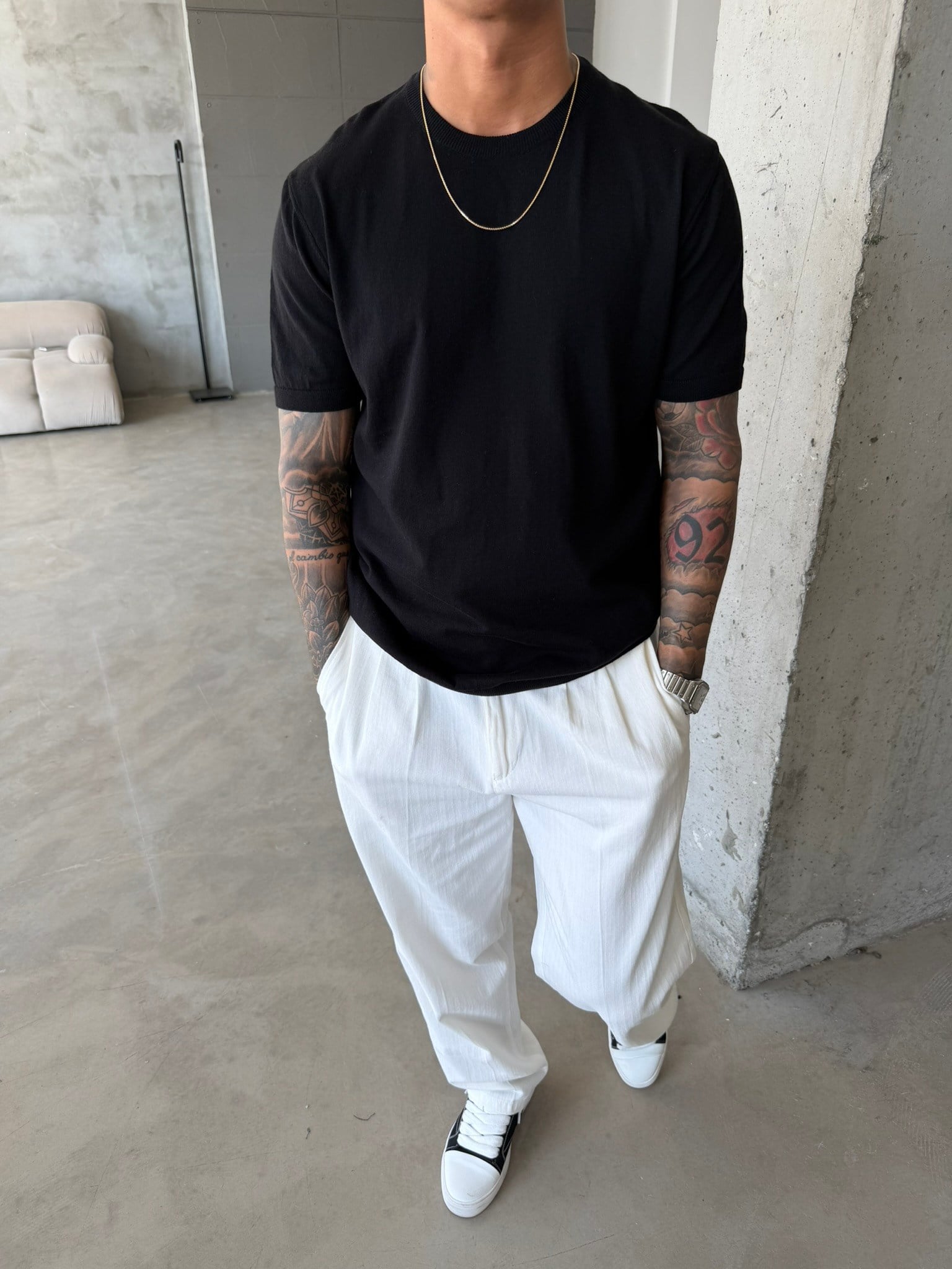 Basic Triko T-Shirt - Siyah