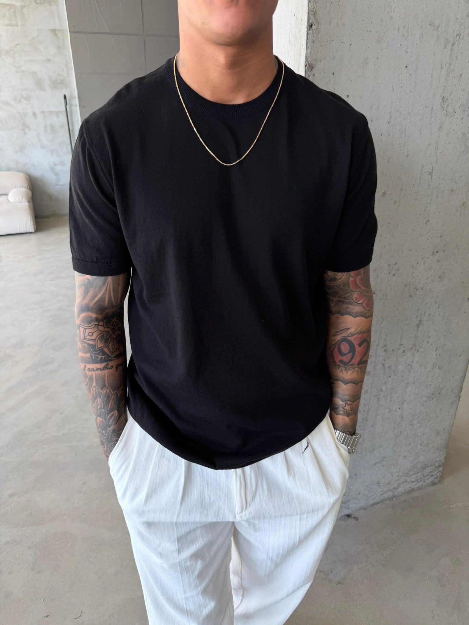 Basic Triko T-Shirt - Siyah