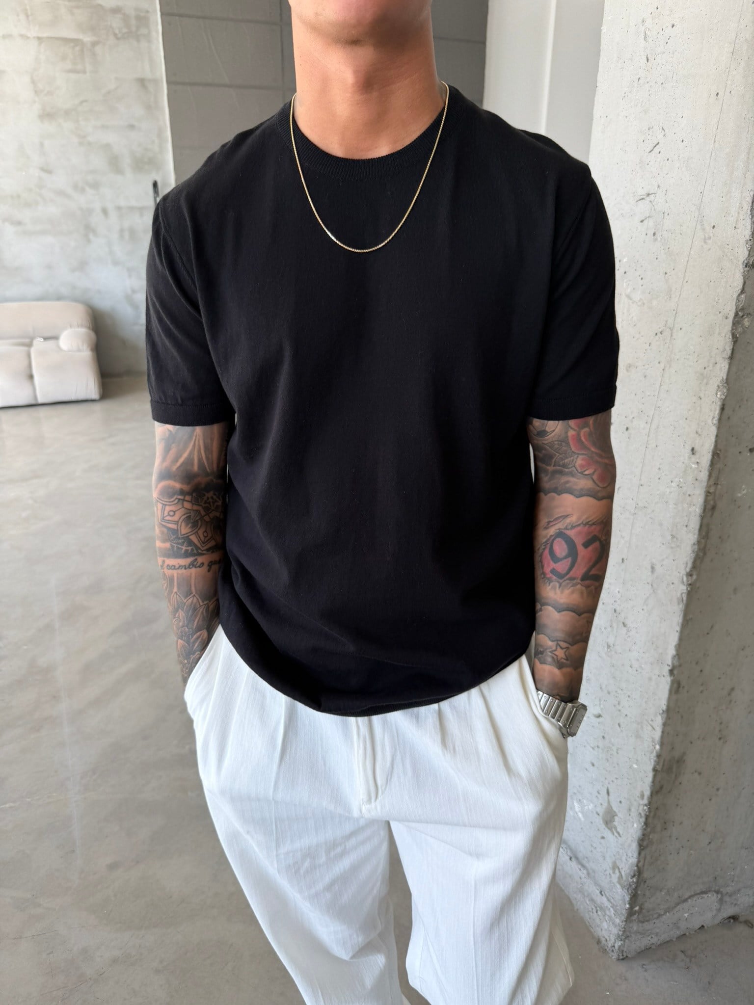 Basic Triko T-Shirt - Siyah