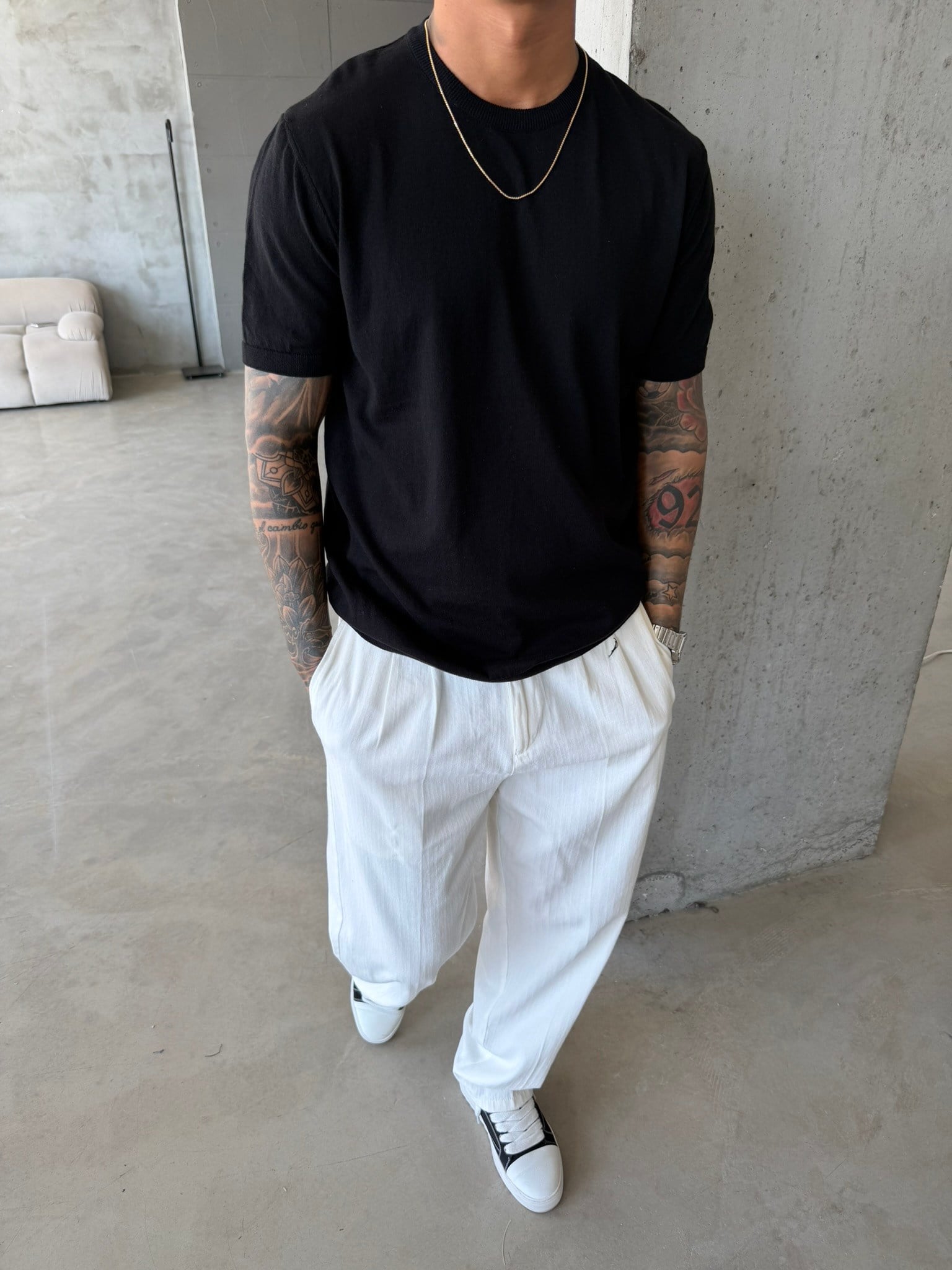 Basic Triko T-Shirt - Siyah