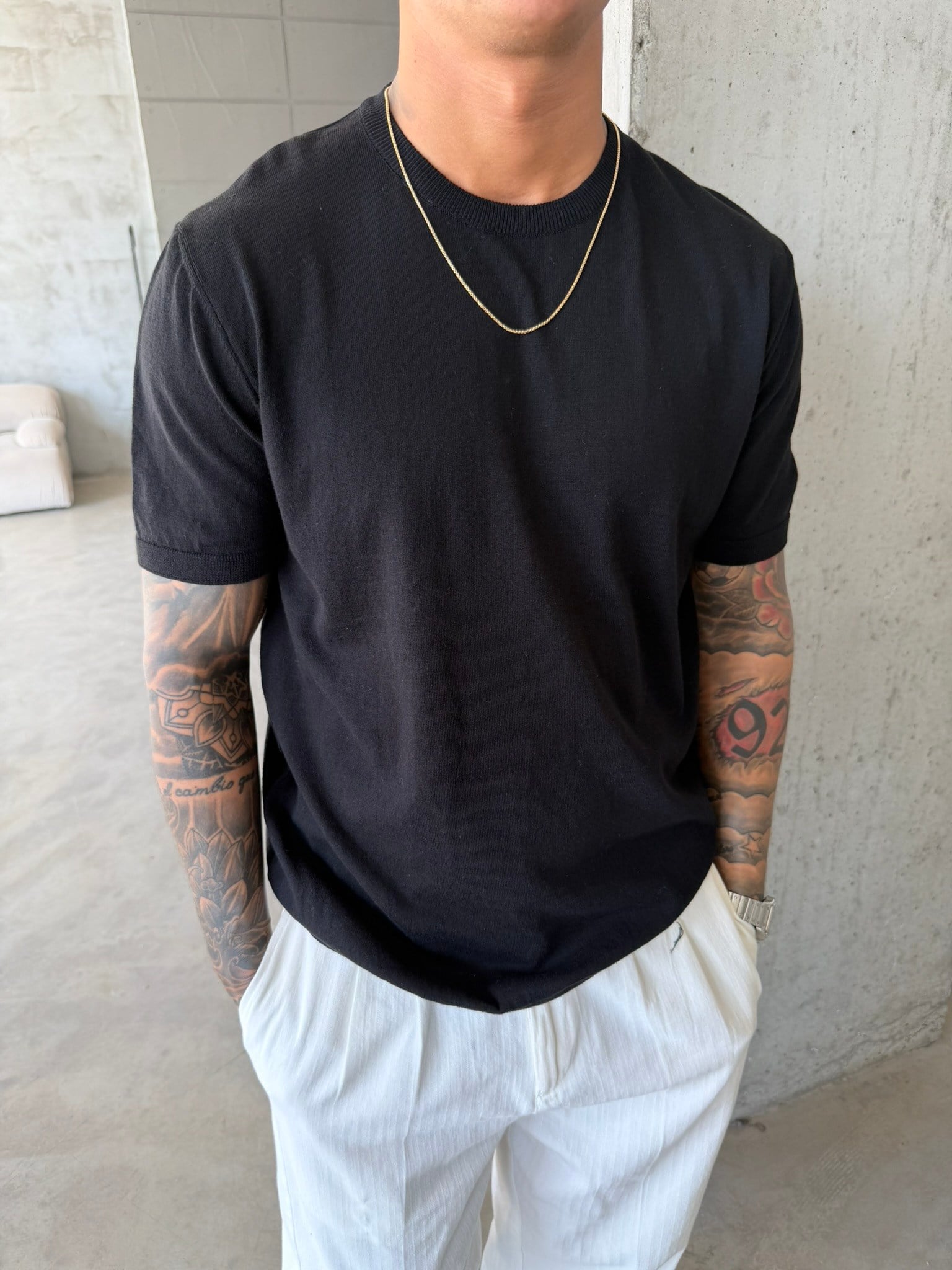 Basic Triko T-Shirt - Siyah