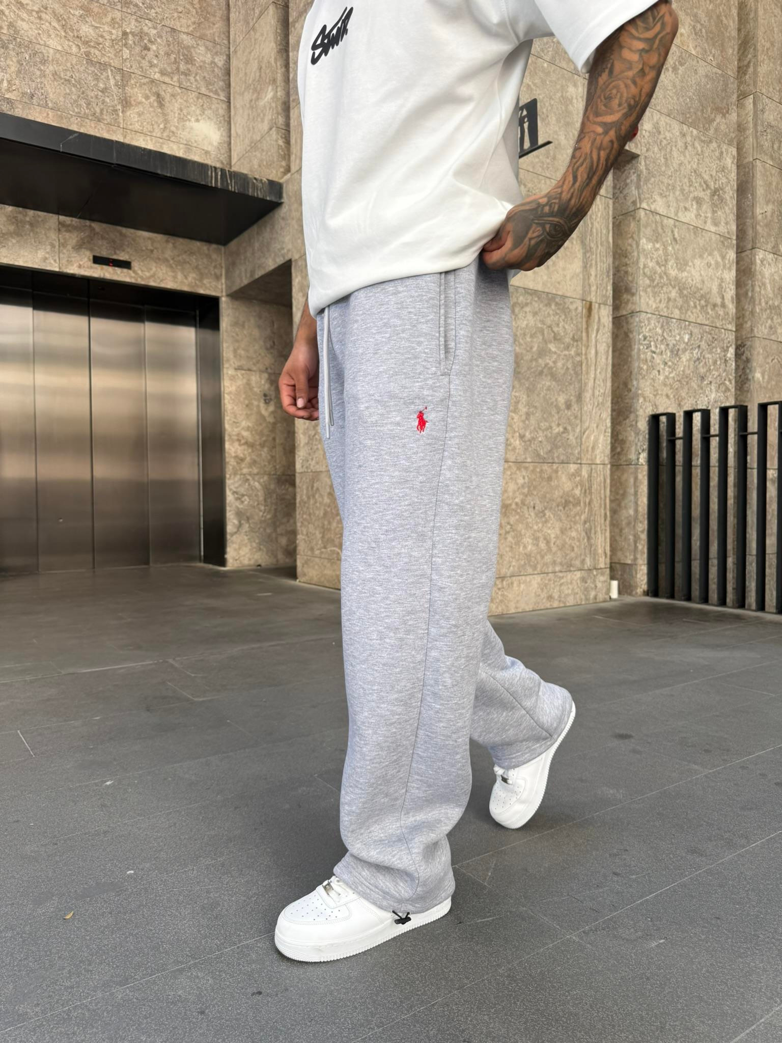 Basic Wide Baggy Eşofman - Gri