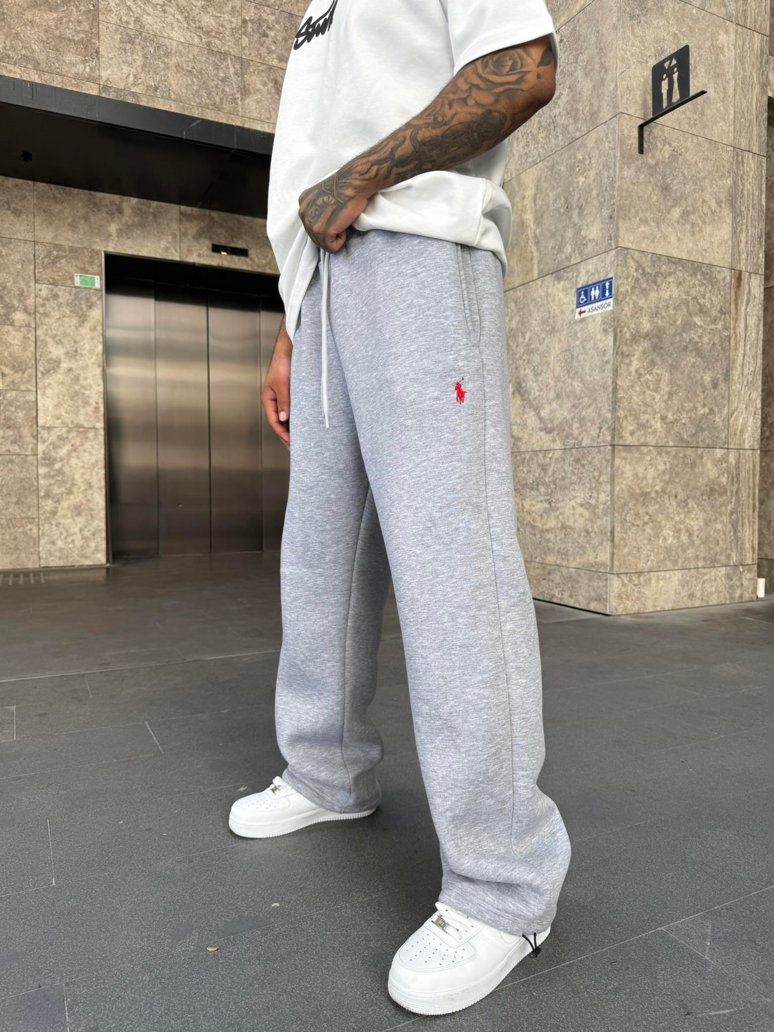 Basic Wide Baggy Eşofman - Gri