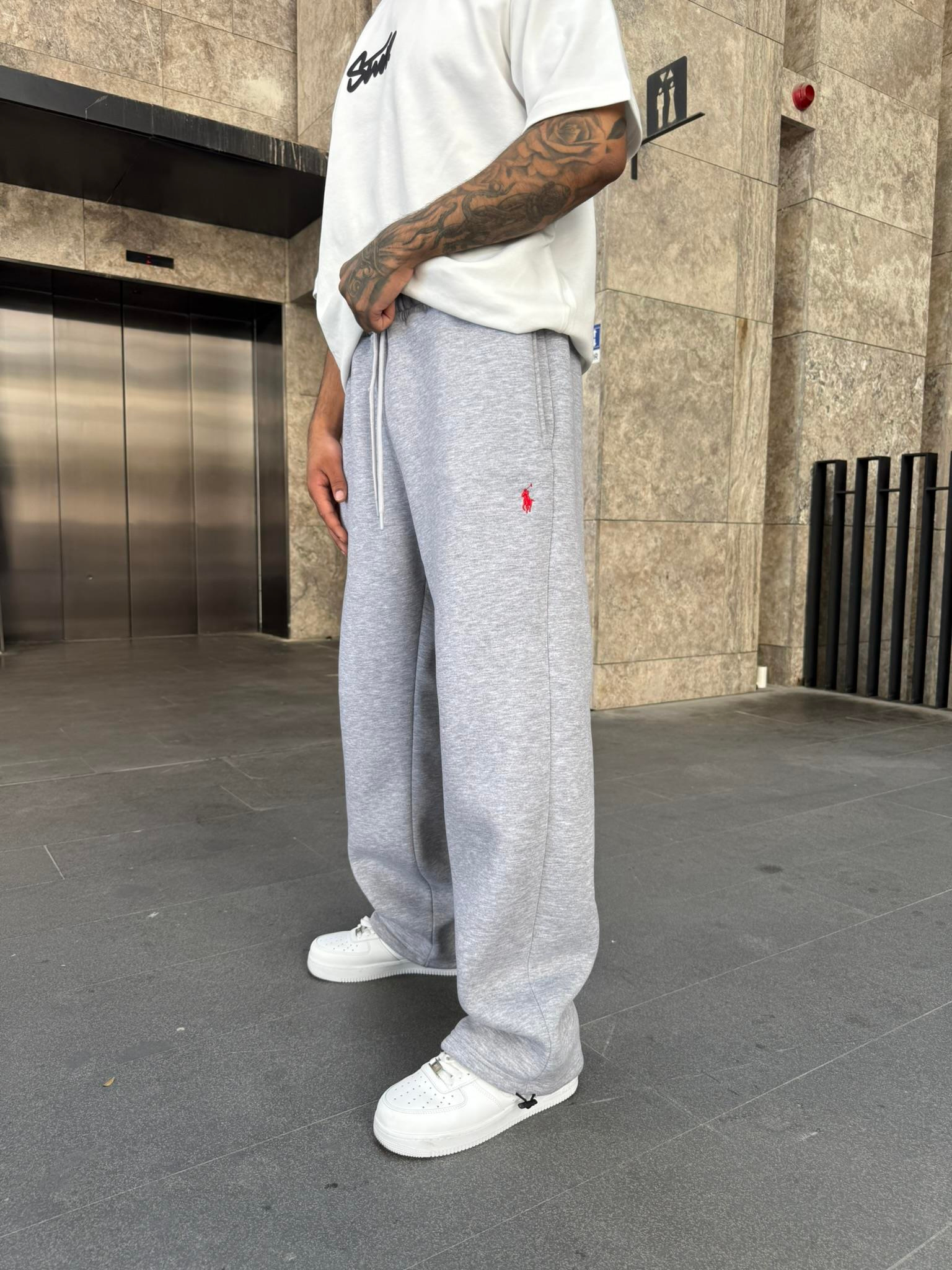 Basic Wide Baggy Eşofman - Gri