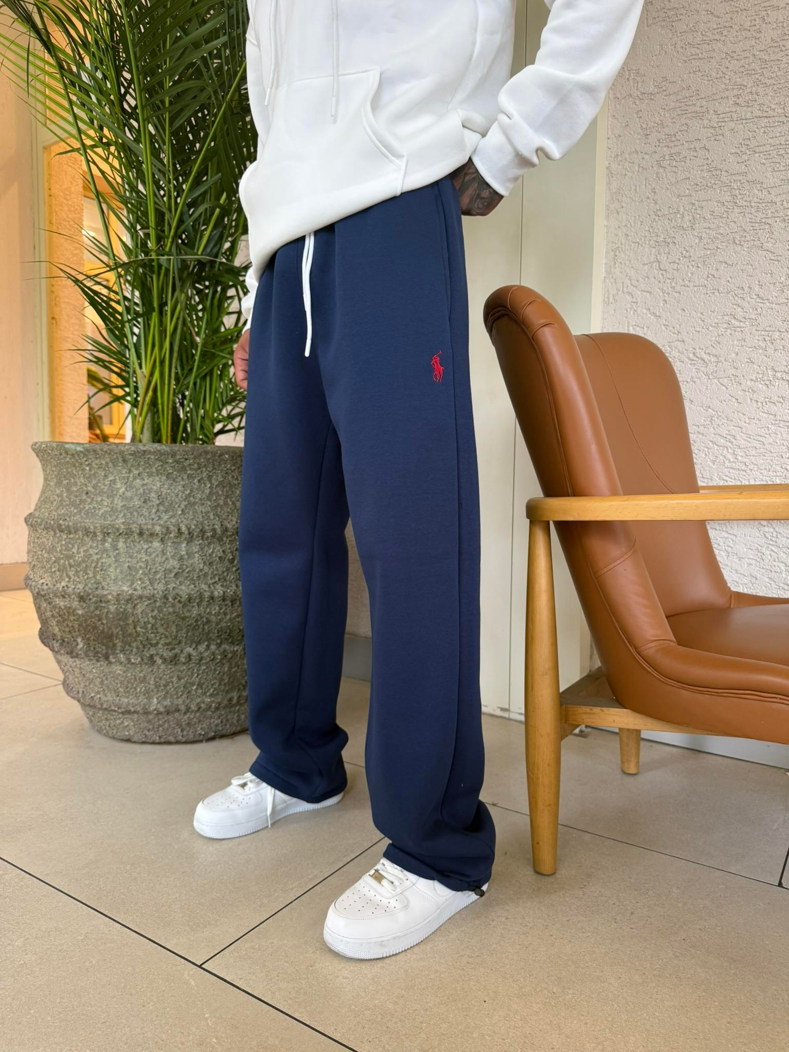 Basic Wide Baggy Eşofman - İndigo