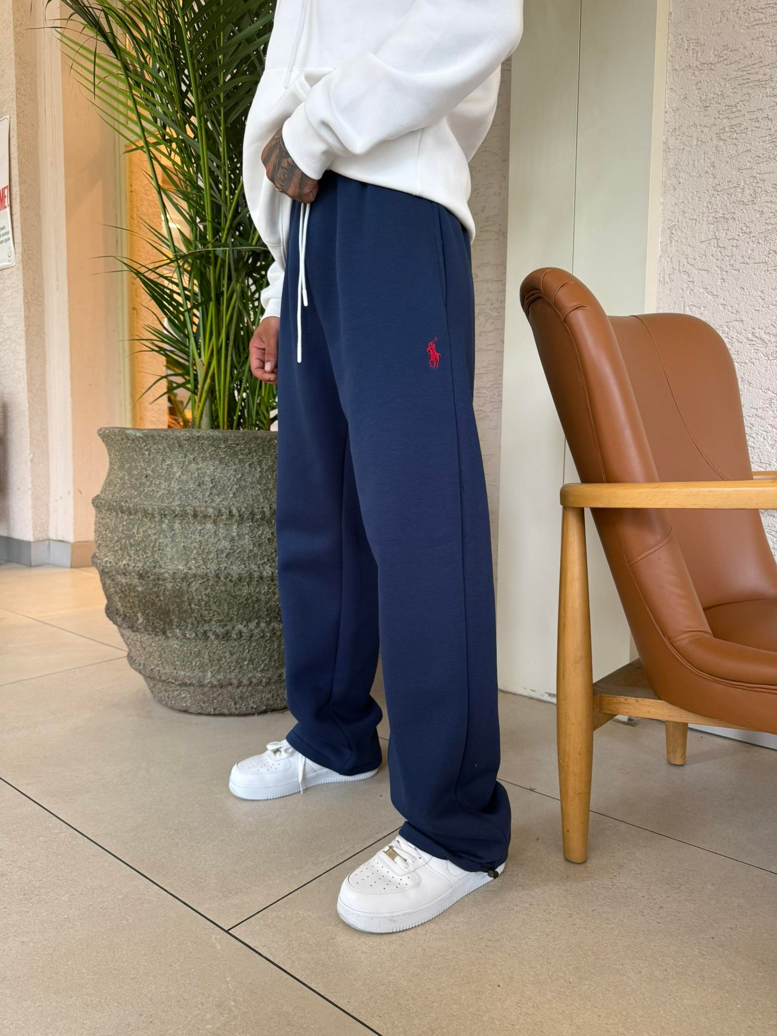 Basic Wide Baggy Eşofman - İndigo