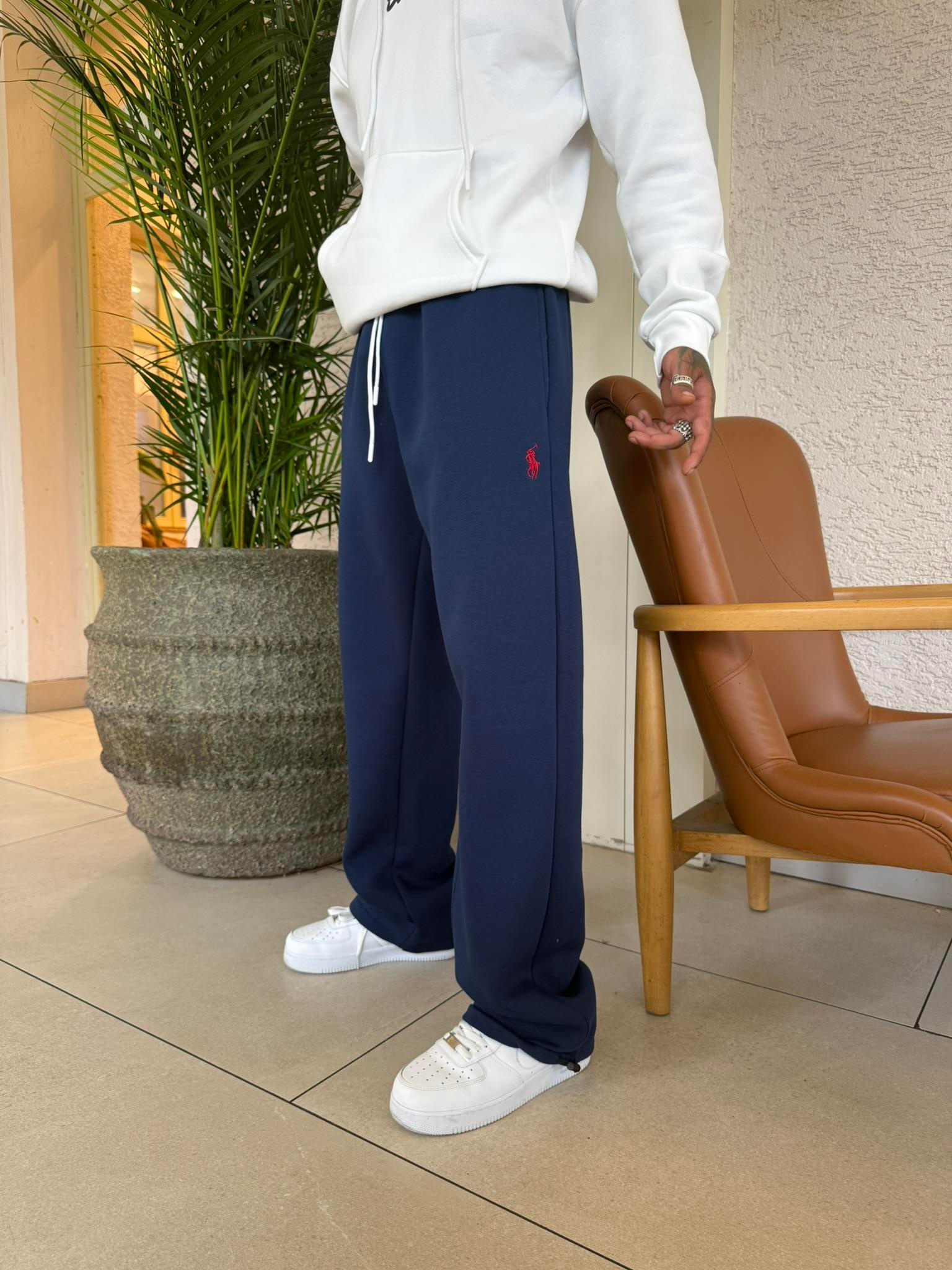 Basic Wide Baggy Eşofman - İndigo