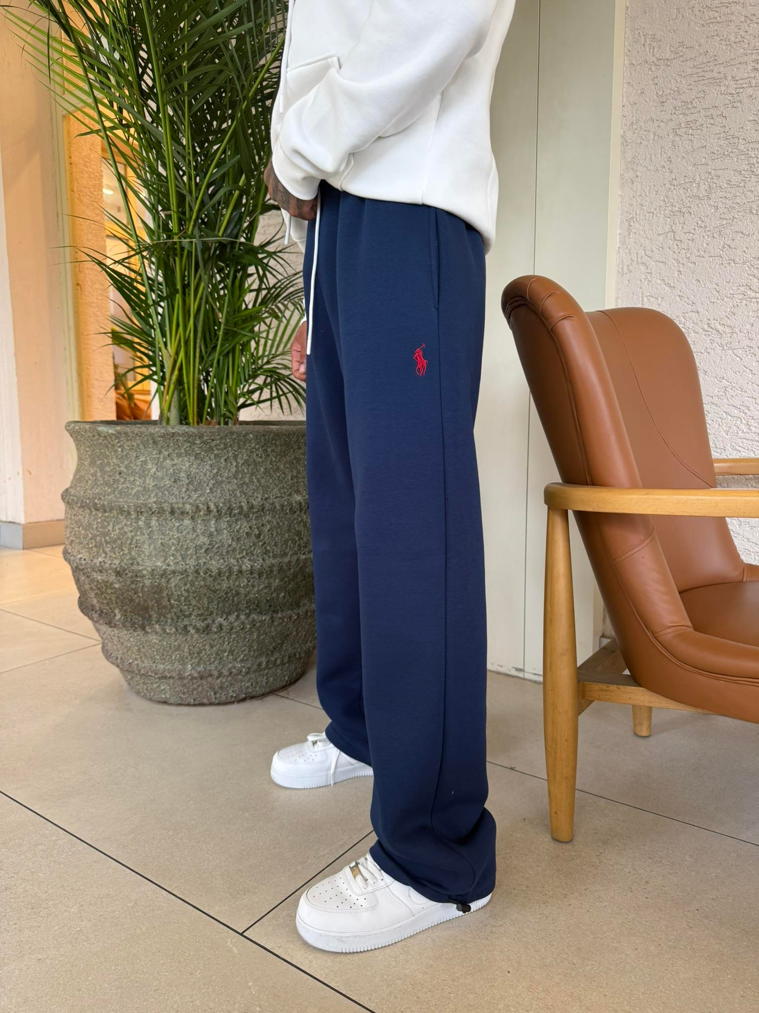 Basic Wide Baggy Eşofman - İndigo